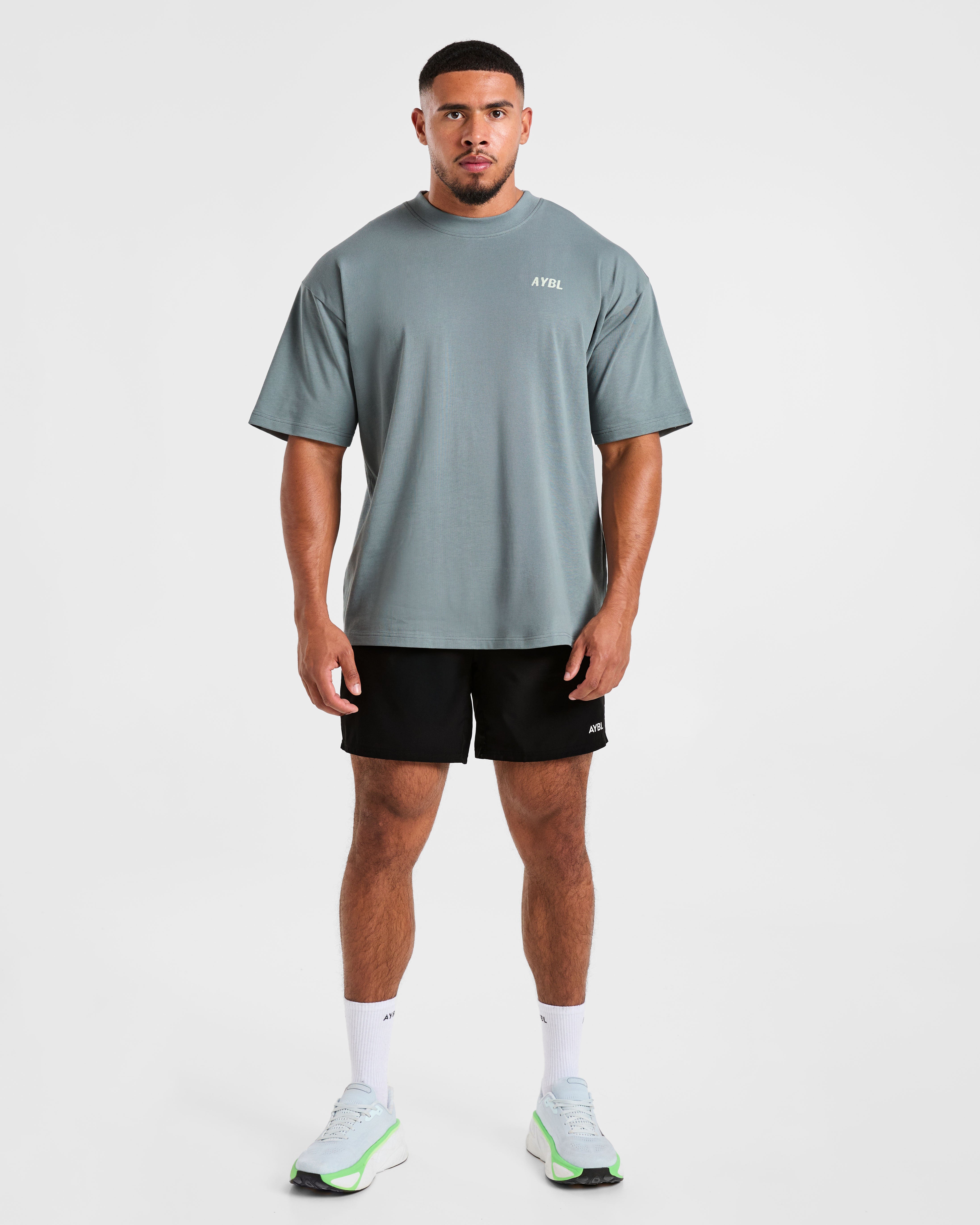 Lift Heavy Oversized T Shirt - Slate Blau