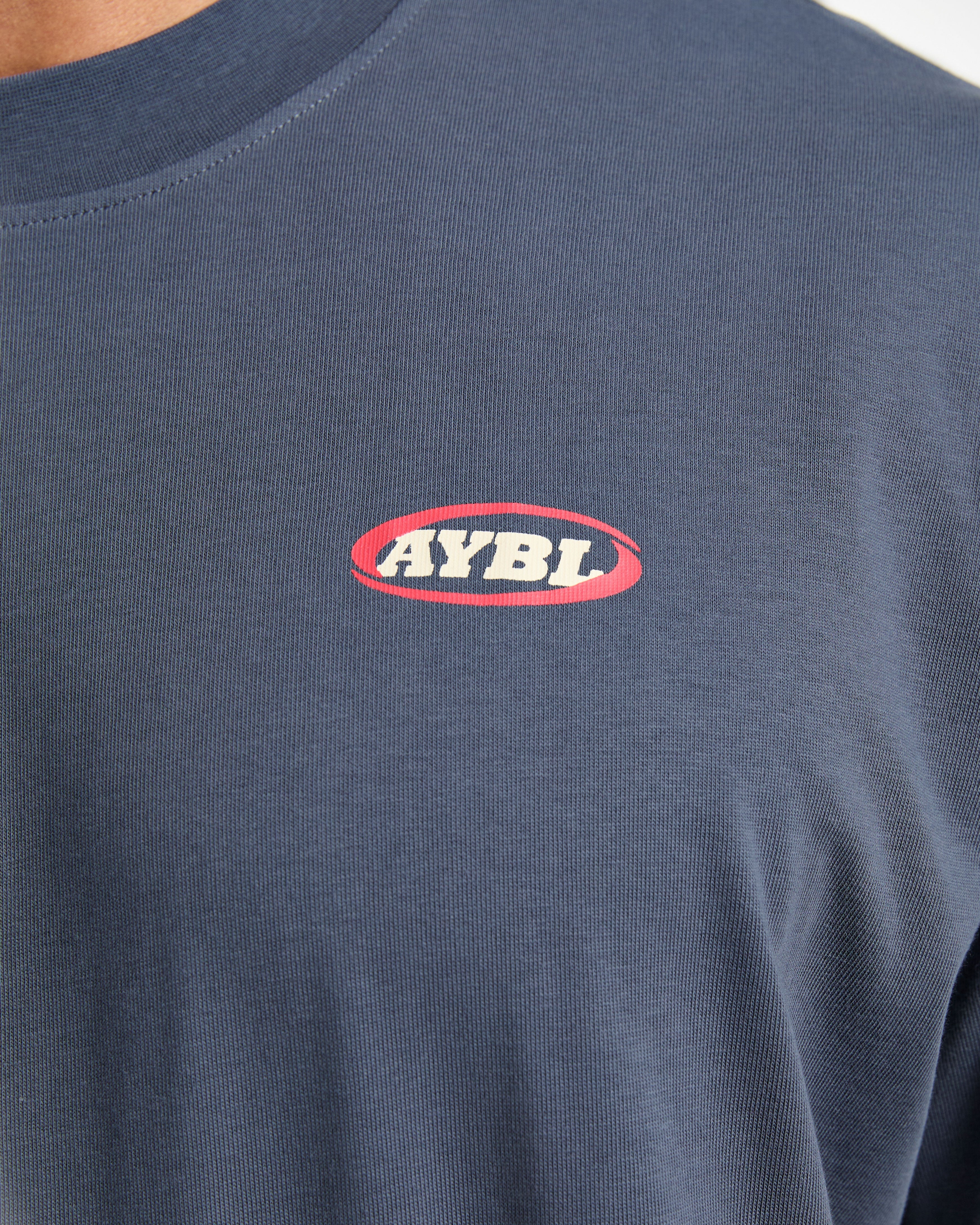 Athletics Script Oversized T Shirt - Vintage Blau