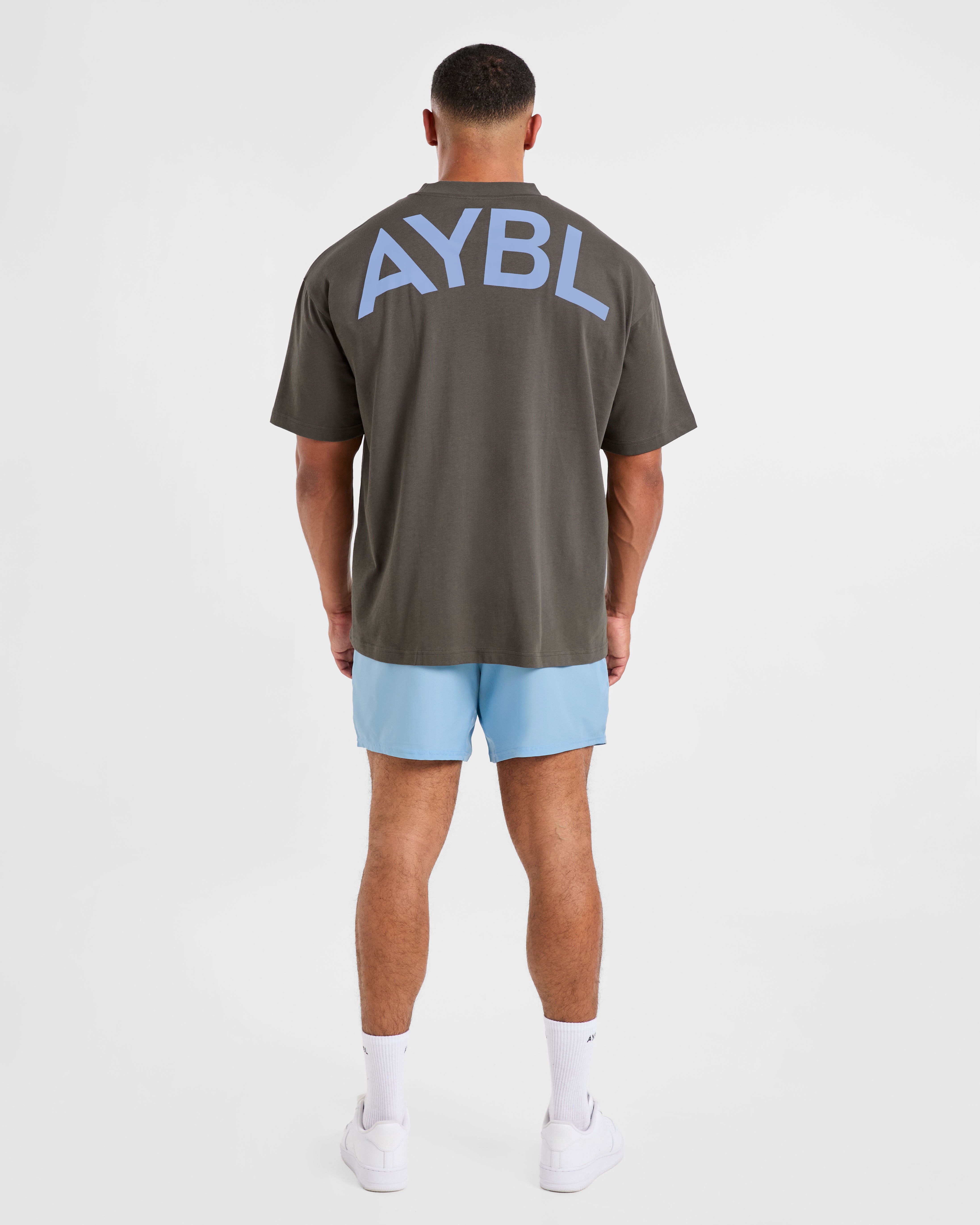 Essential Oversized T Shirt - Charcoal/Cornflower Blau