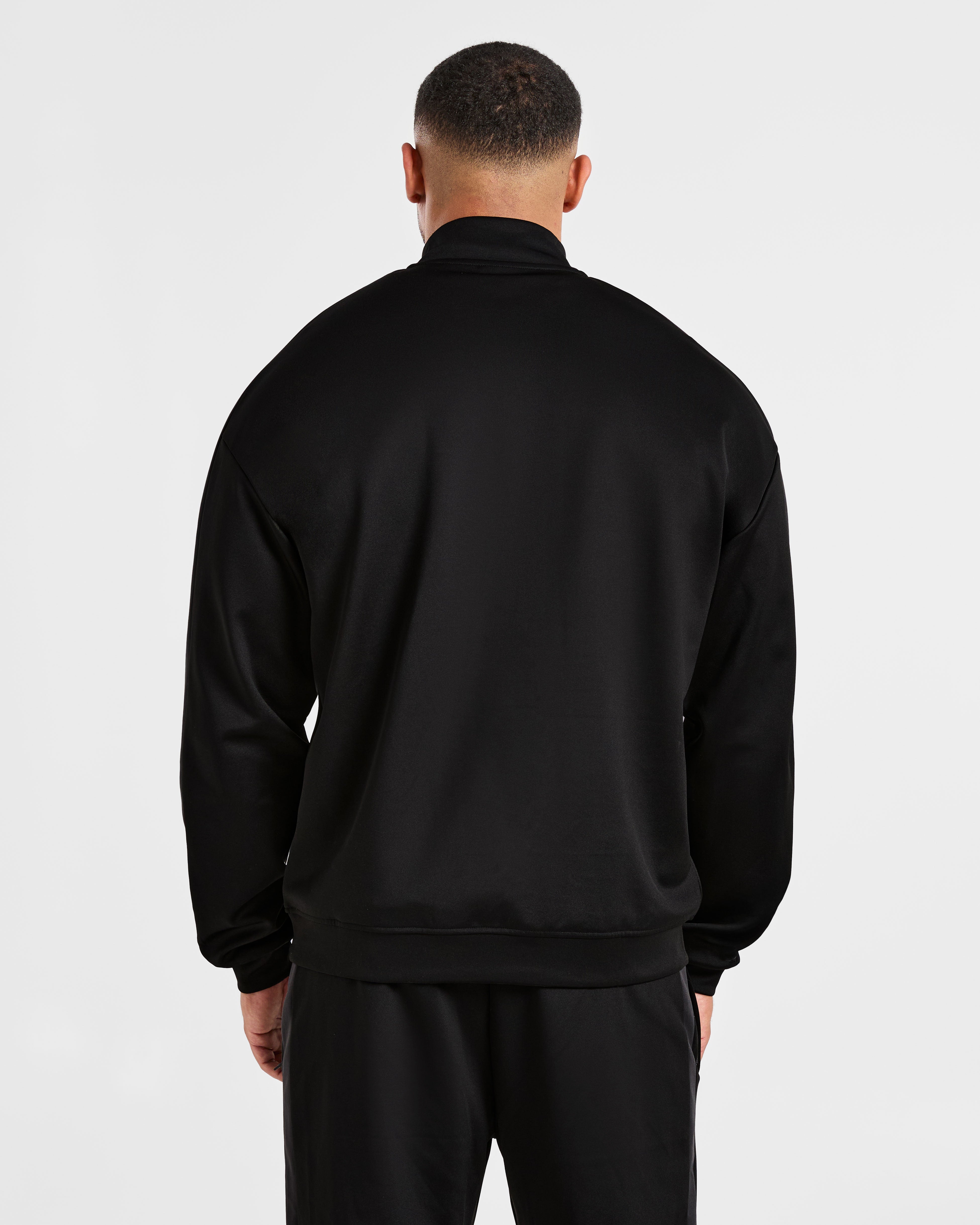 Classic Track 1/4 Zip Pullover - Schwarz/Charcoal