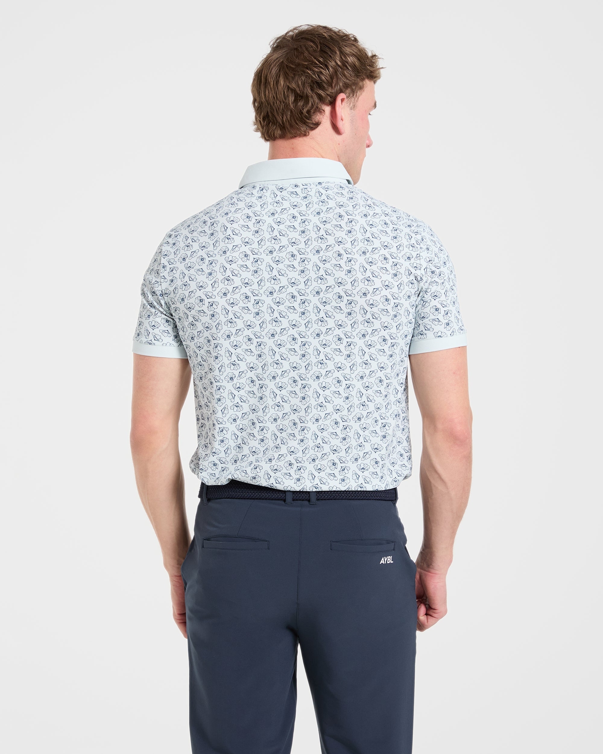 Precision Camellias Polo - Ice Blau