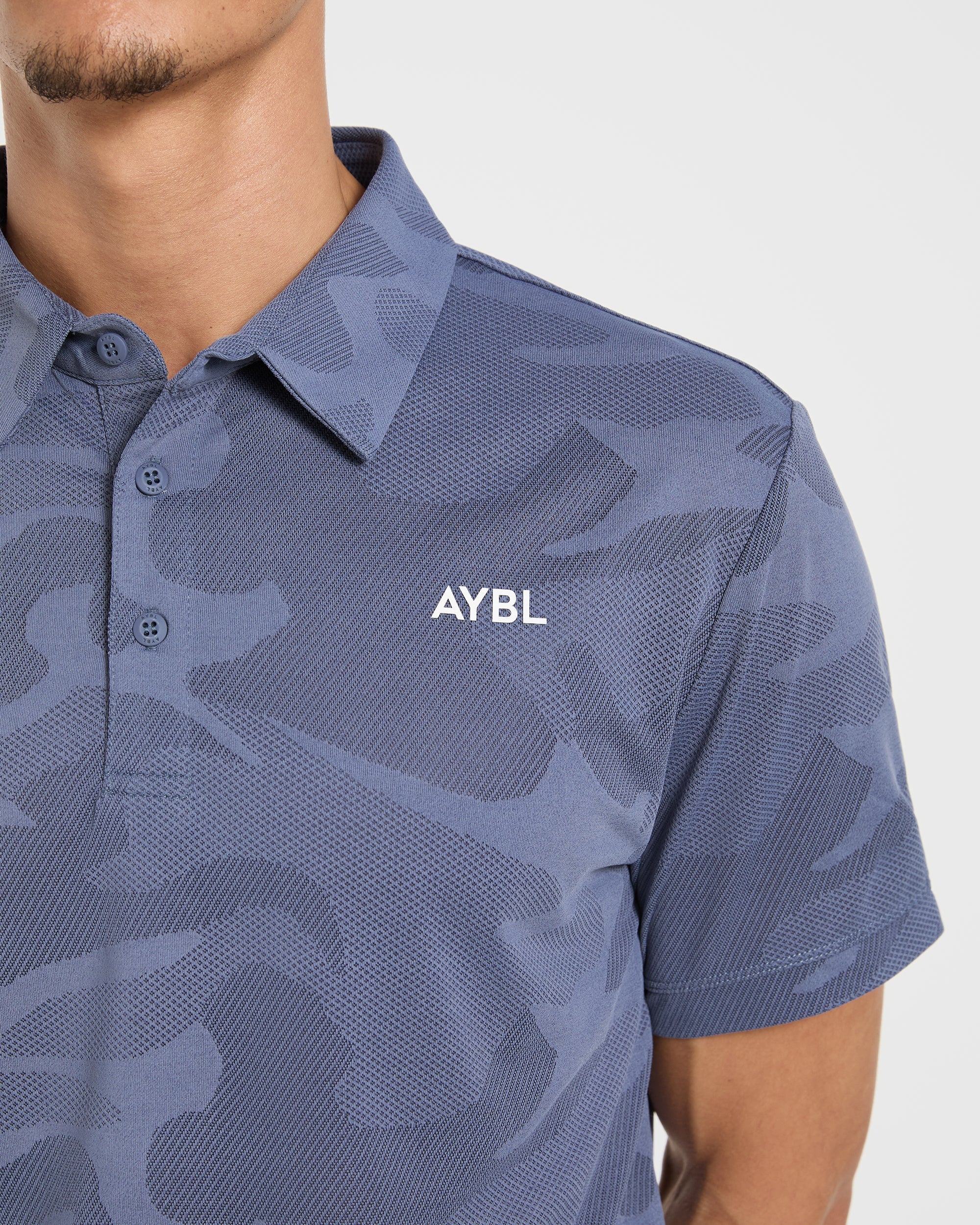 Camo Polo - Slate Blue