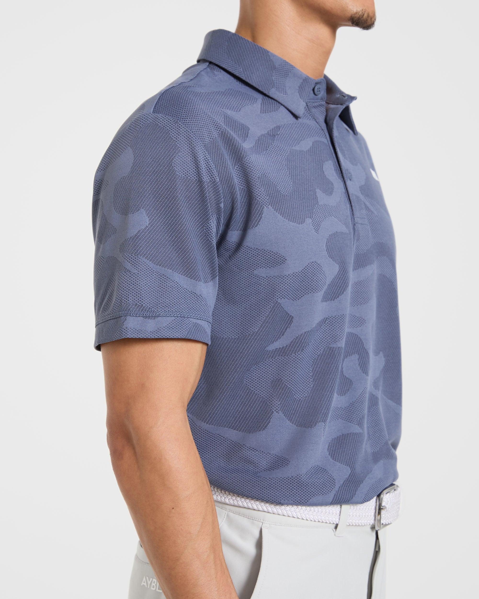 Camo Polo - Slate Blue
