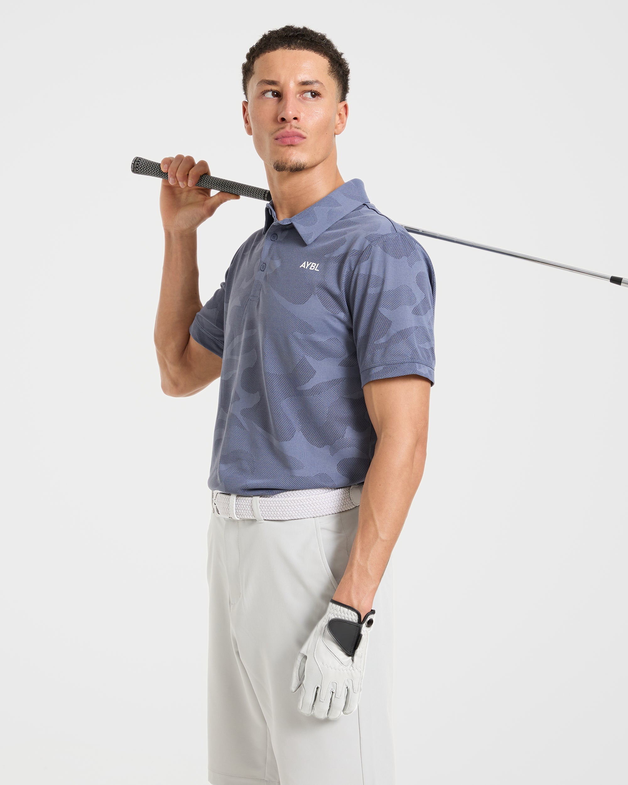 Camo Polo - Slate Blue