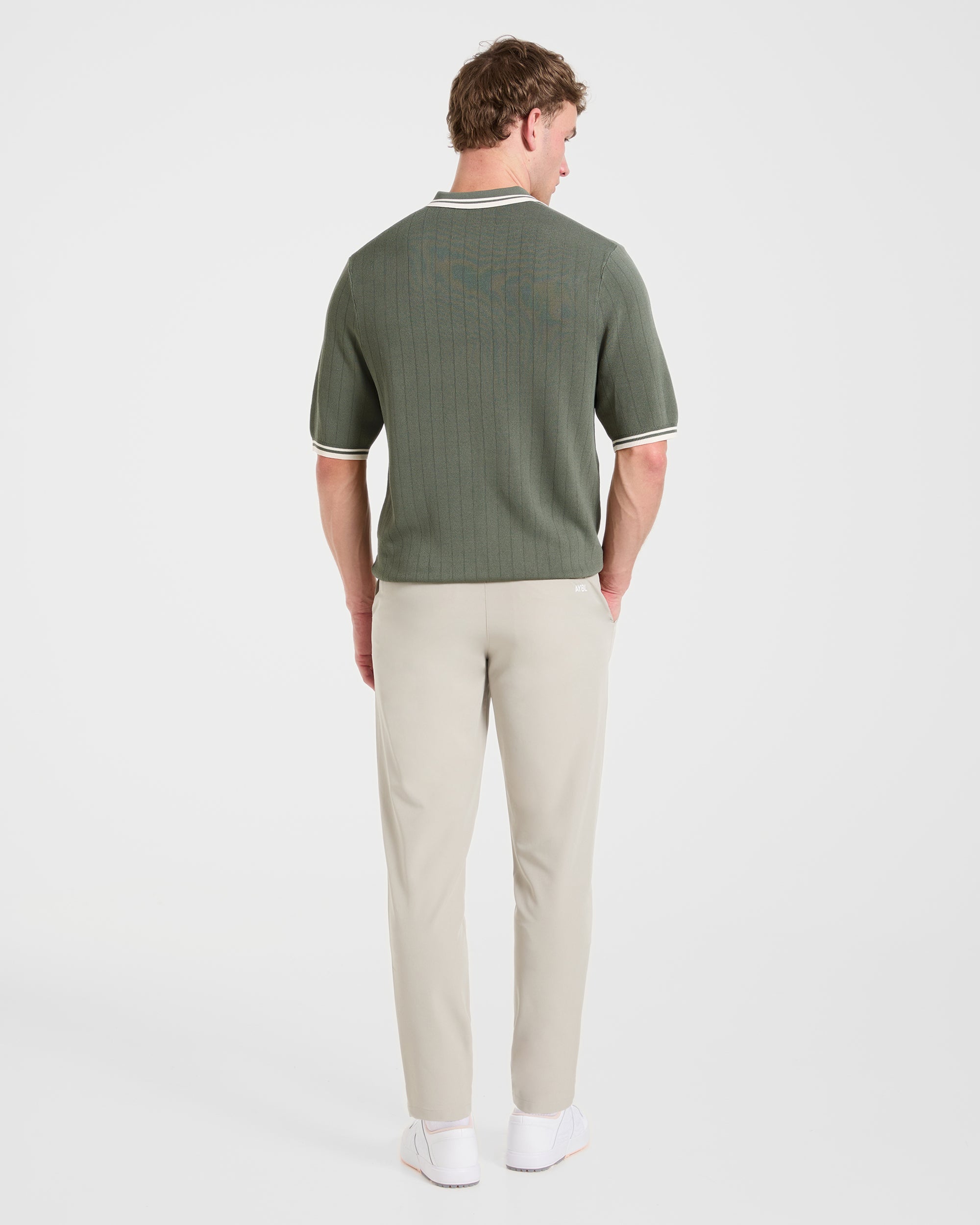 Classic Knitted Polo - Hillside Grün