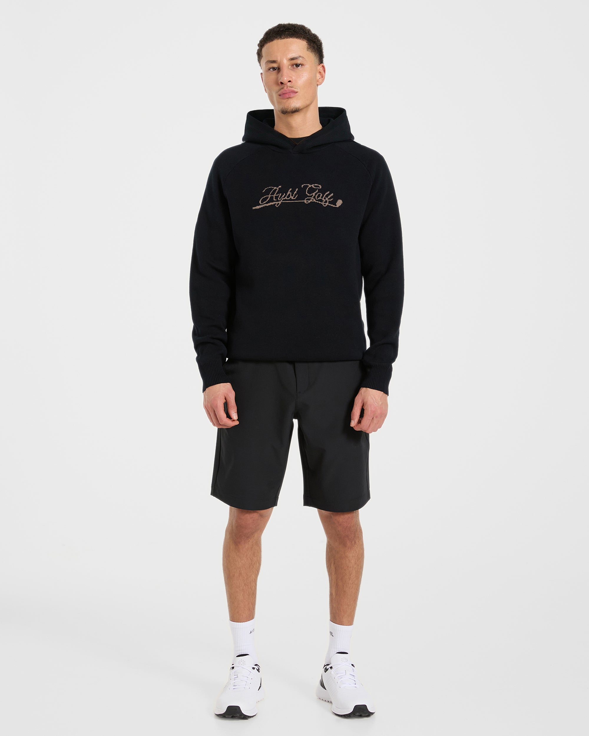 Golf Club Knitted Hoodie - Black