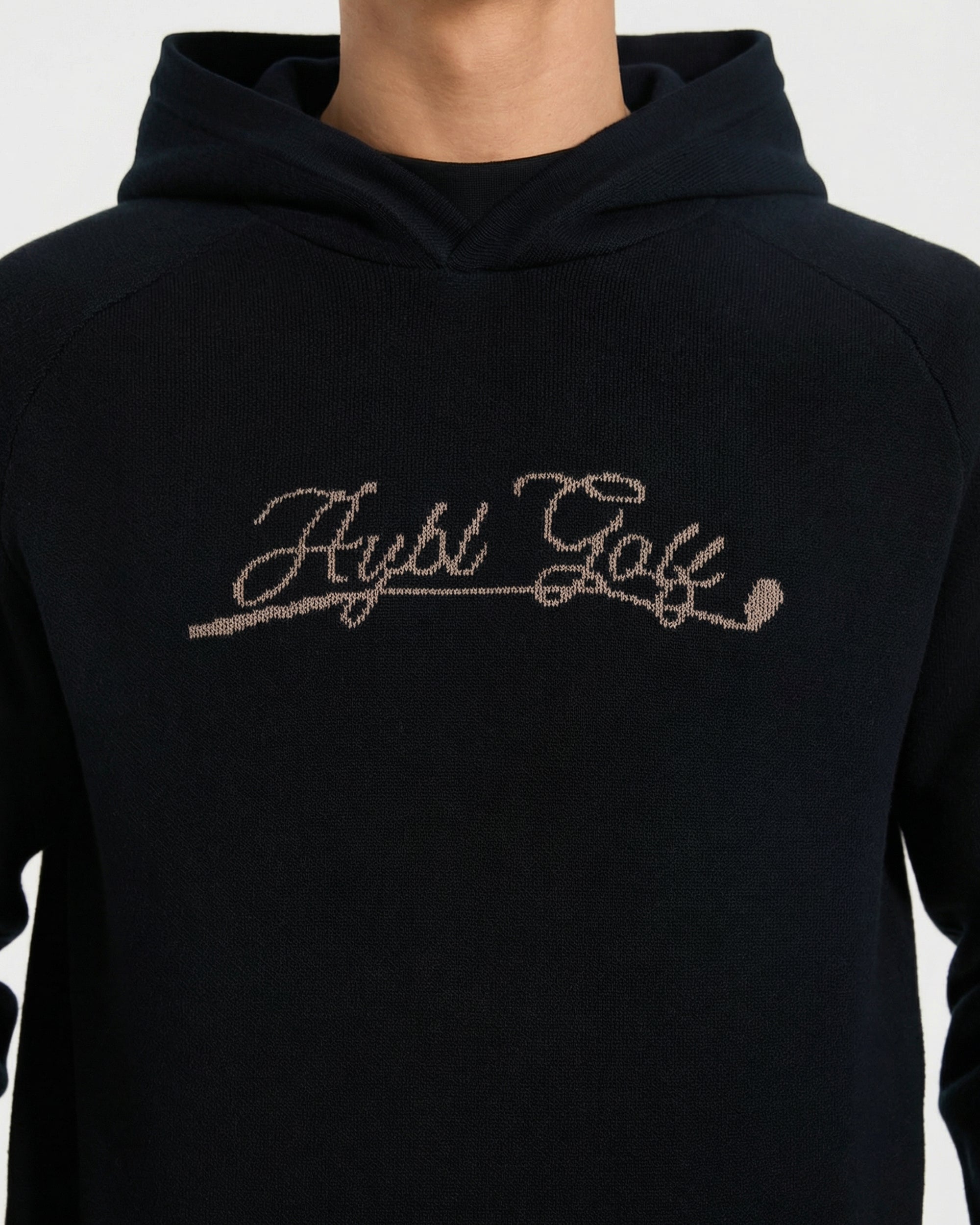 Golf Club Knitted Hoodie - Black