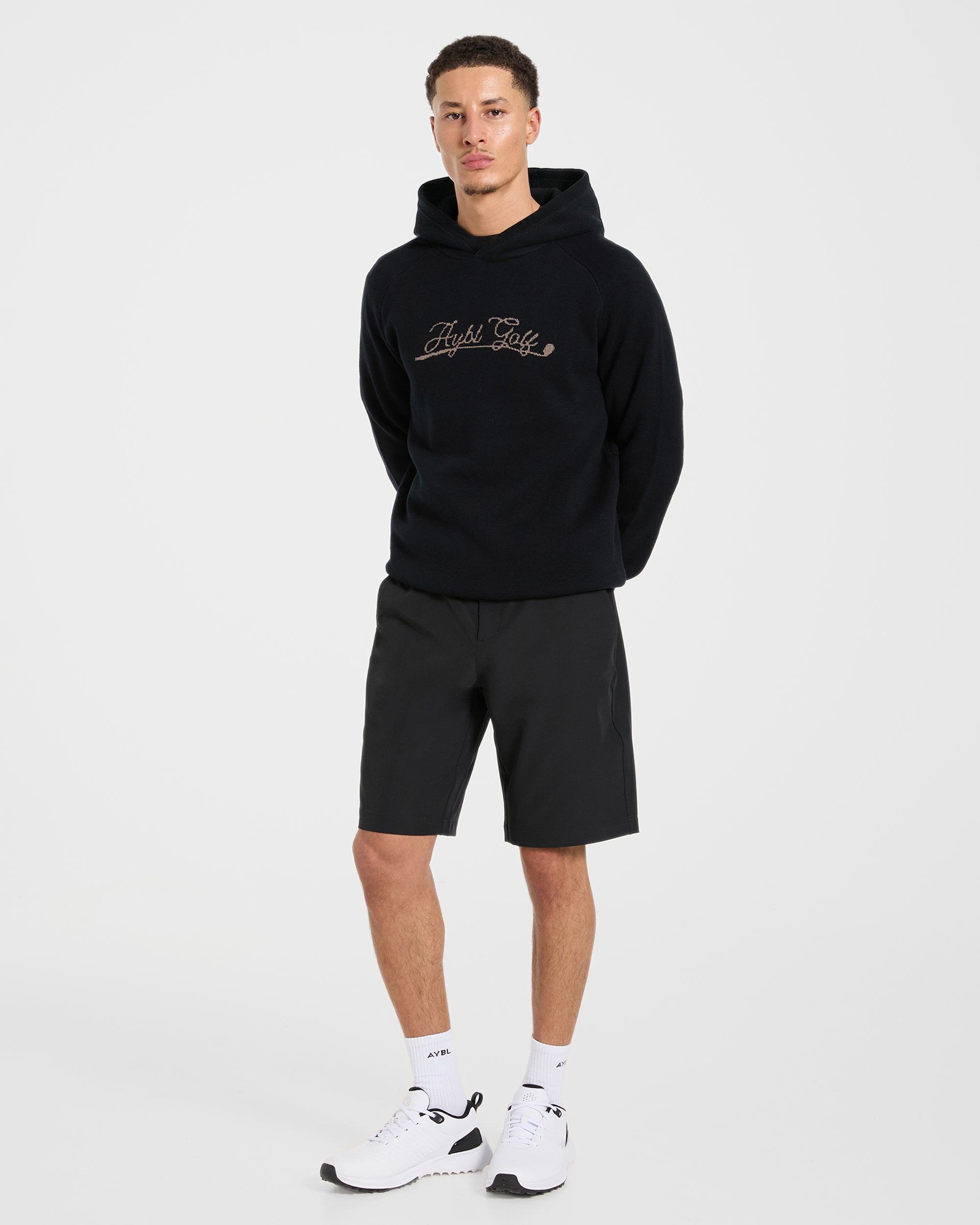 Golf Club Knitted Hoodie - Black