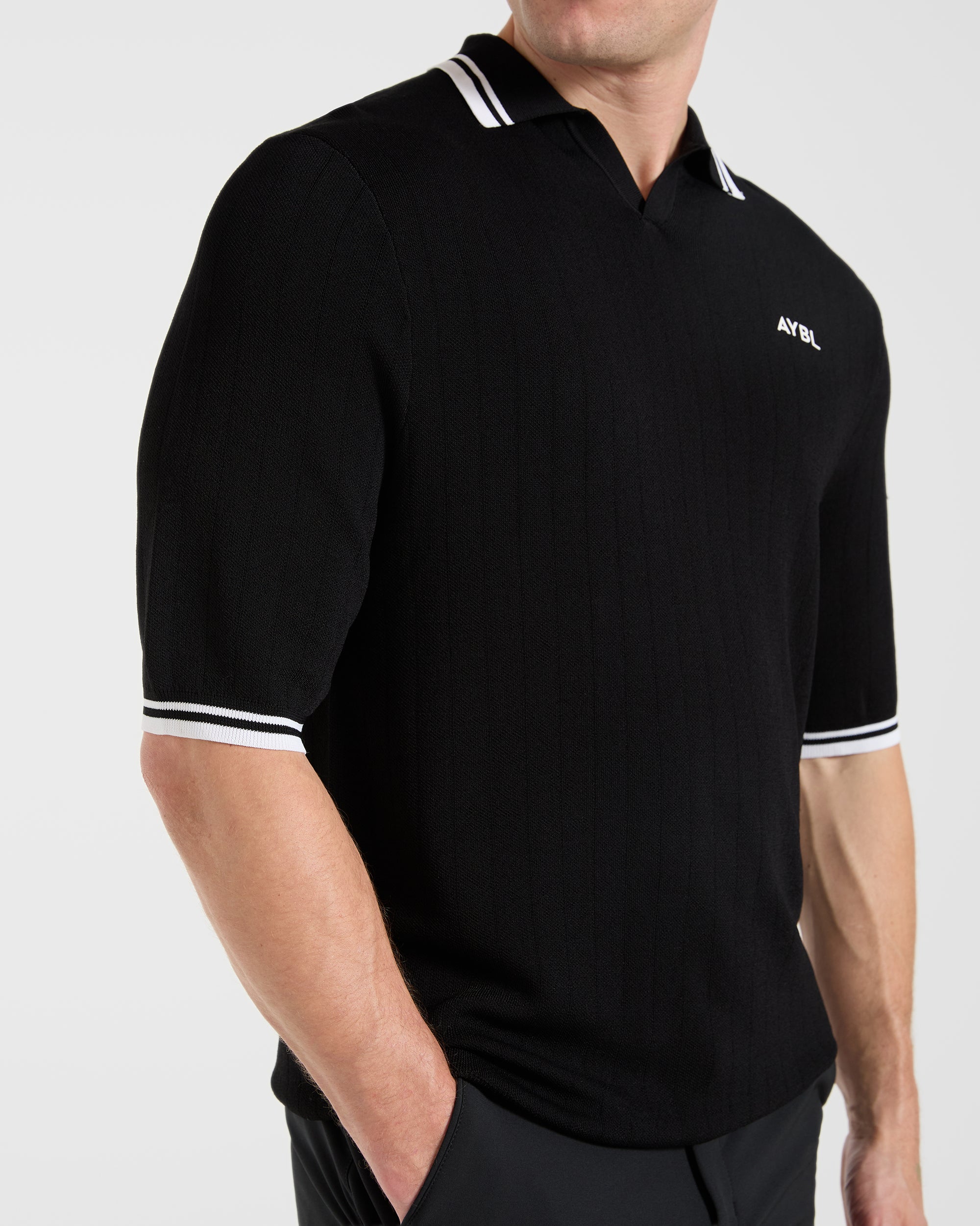 Classic Knitted Polo - Black