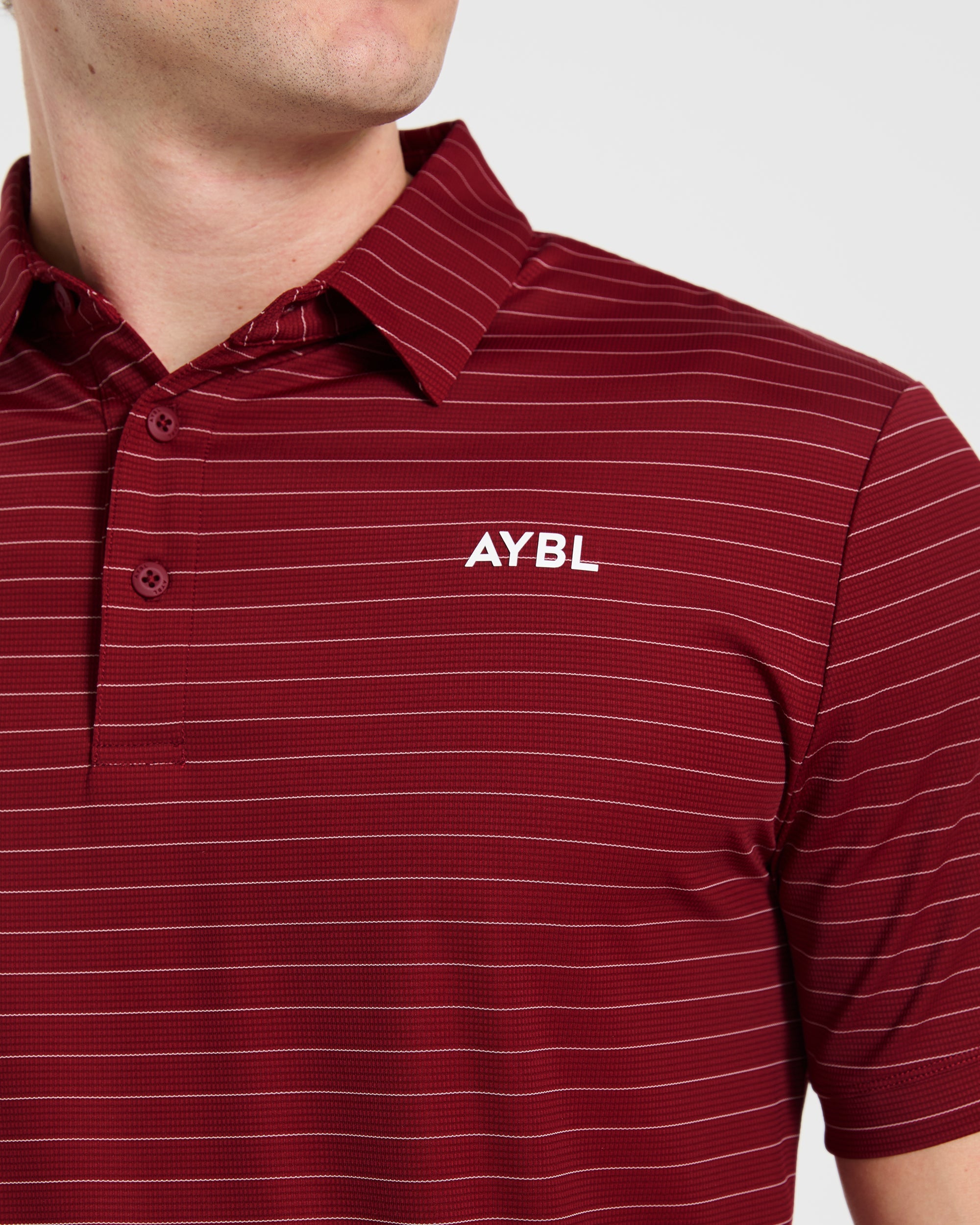 Classic Stripe Polo - Burgundy Rot