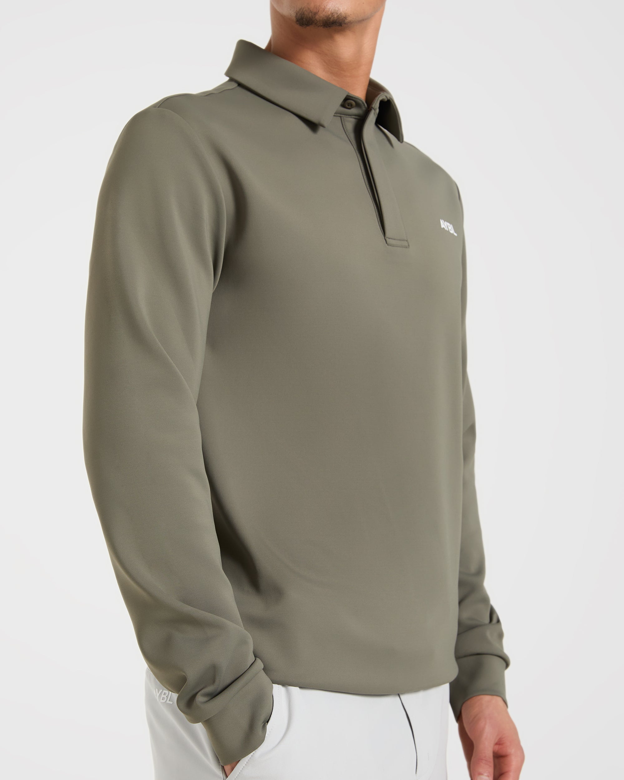 Precision Longsleeve Collared Pullover - Deep Sage