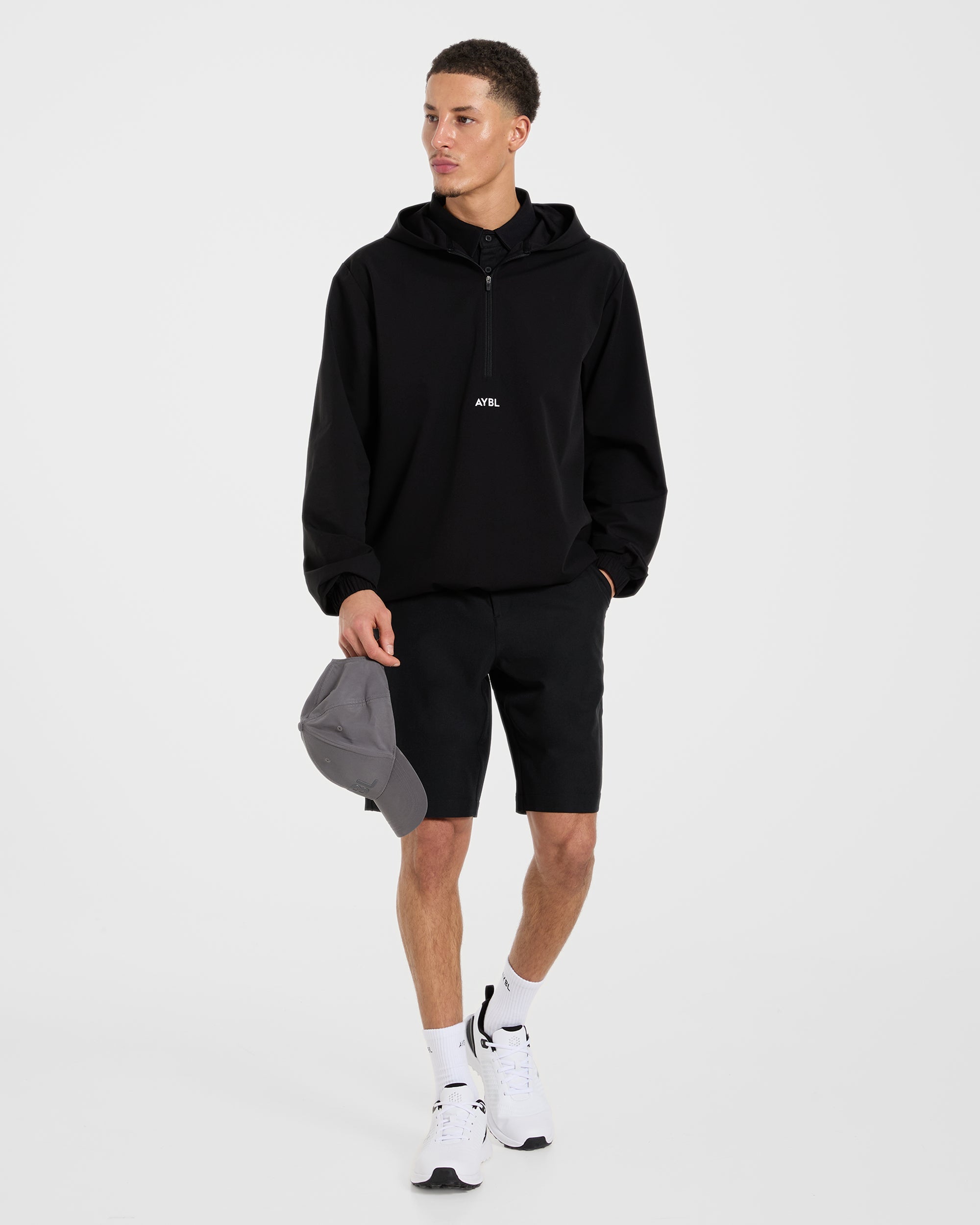Precision 1/4 Zip Wind Pullover - Schwarz