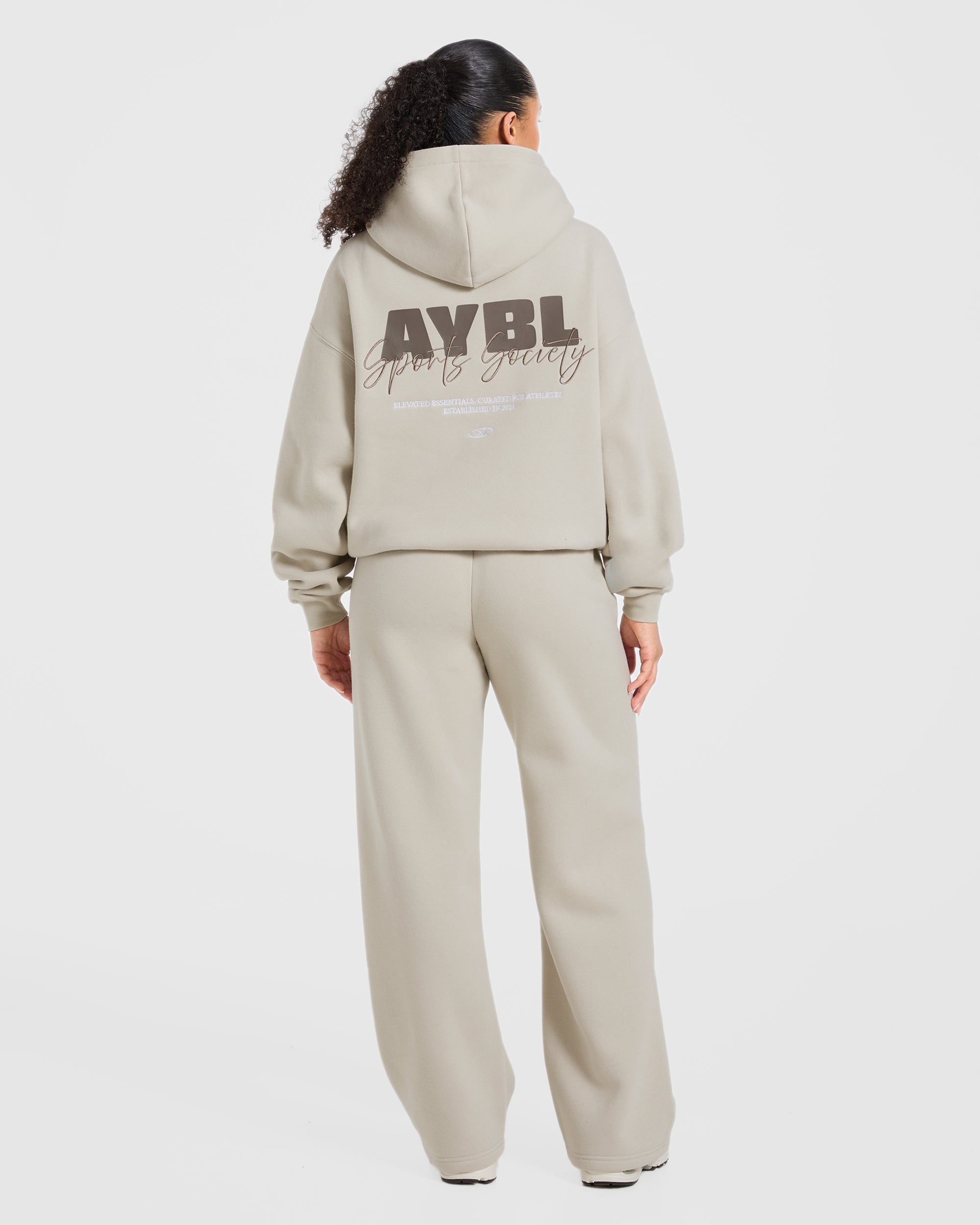 Sports Society Oversized Straight Leg Joggers - Sand