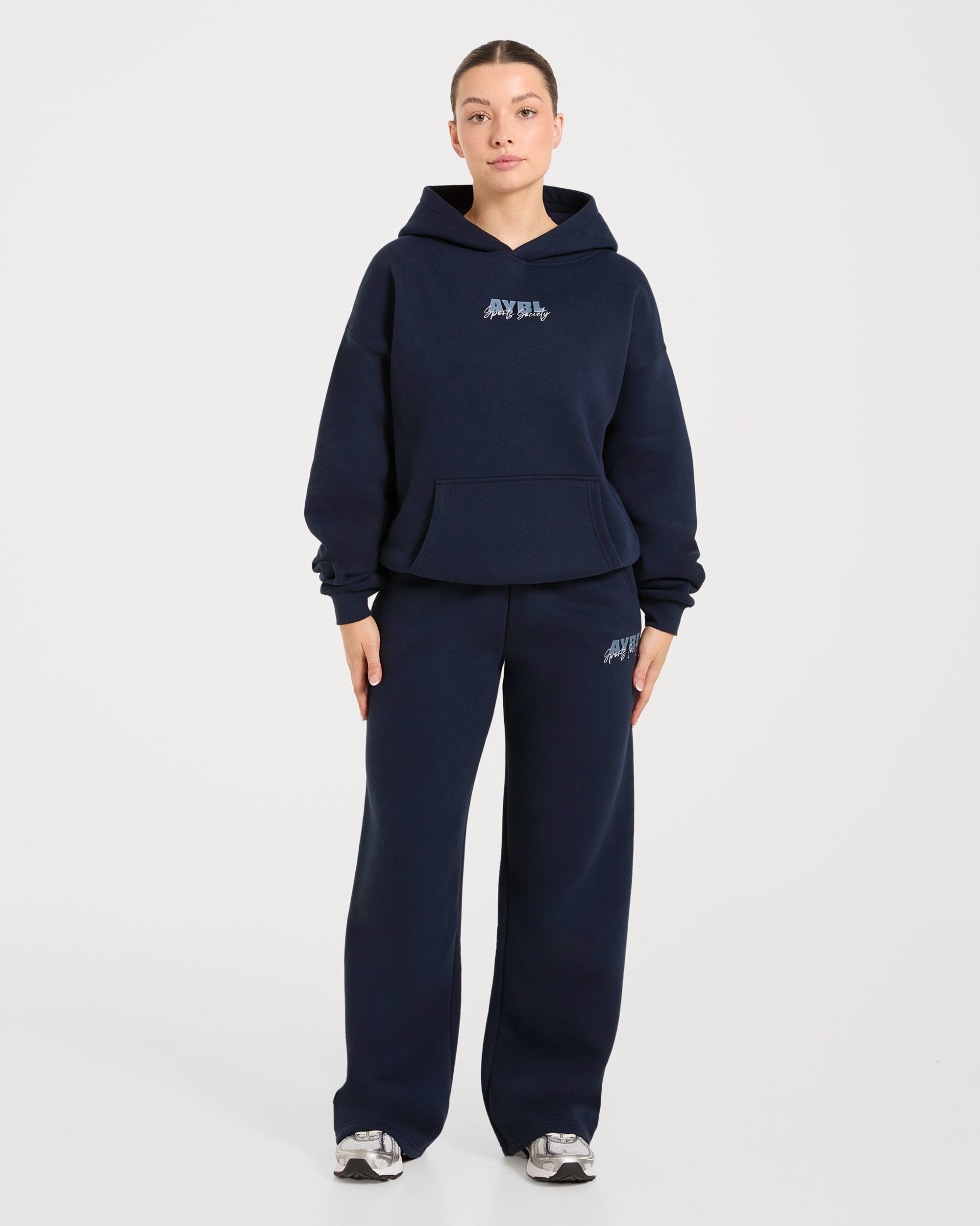 Sports Society Oversized Hoodie - Navy