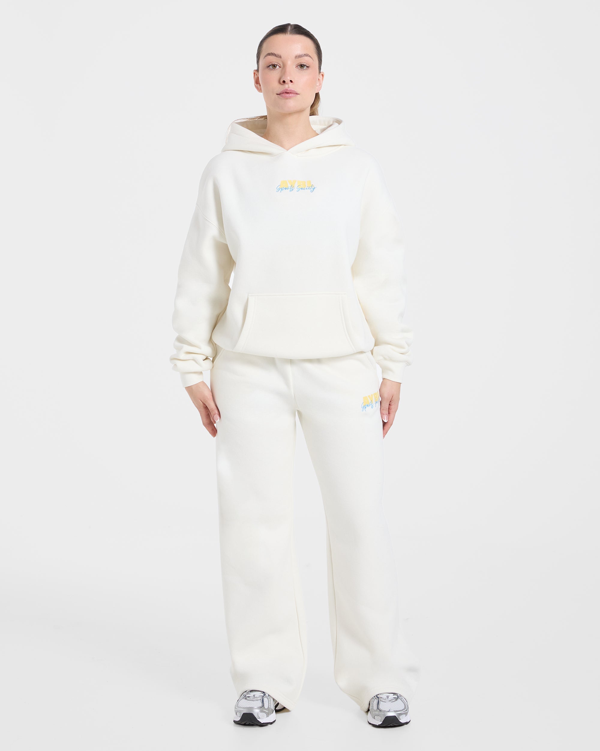 Sports Society Oversized Straight Leg Joggers - Off Weiß