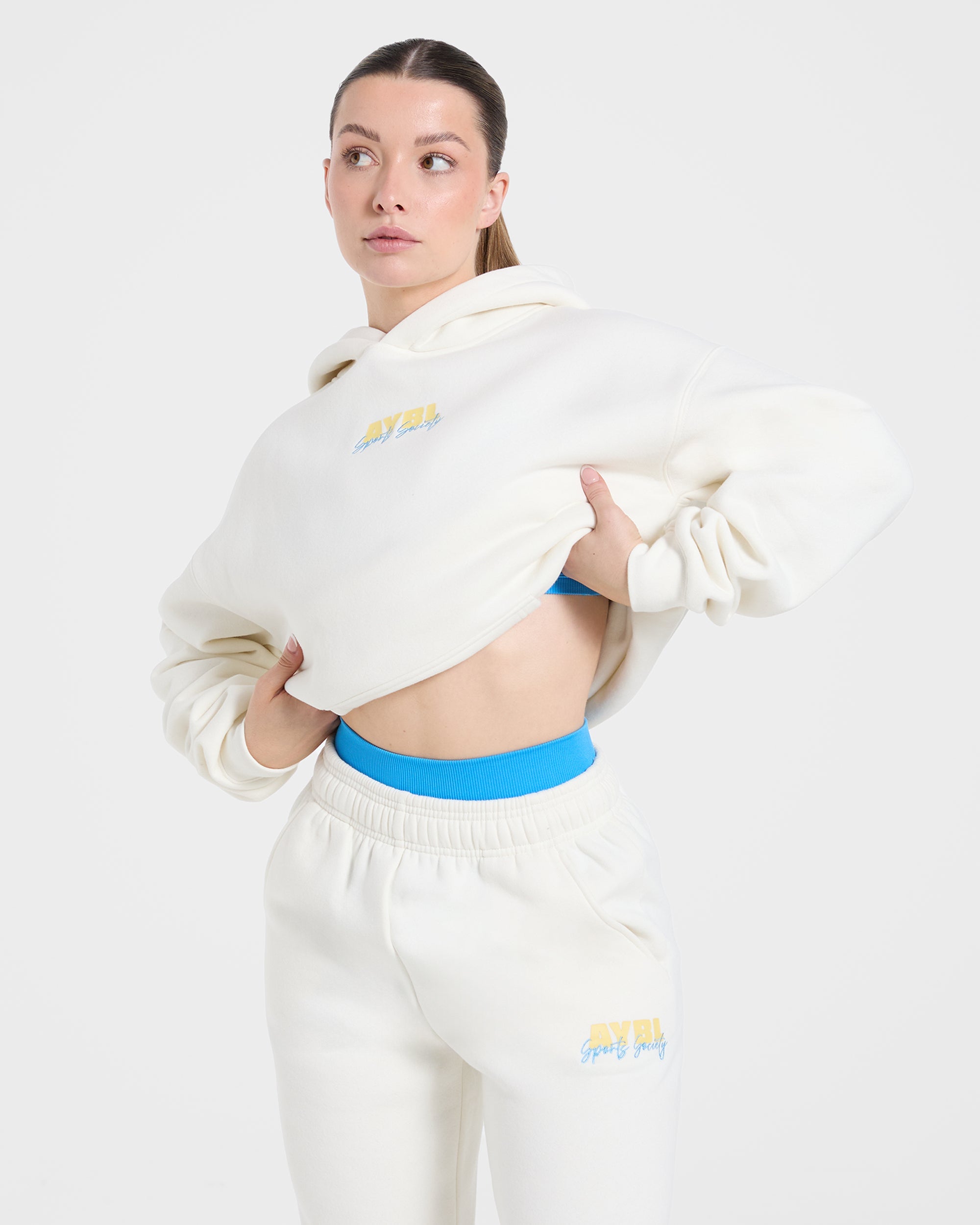 Sports Society Oversized Hoodie - Off Weiß