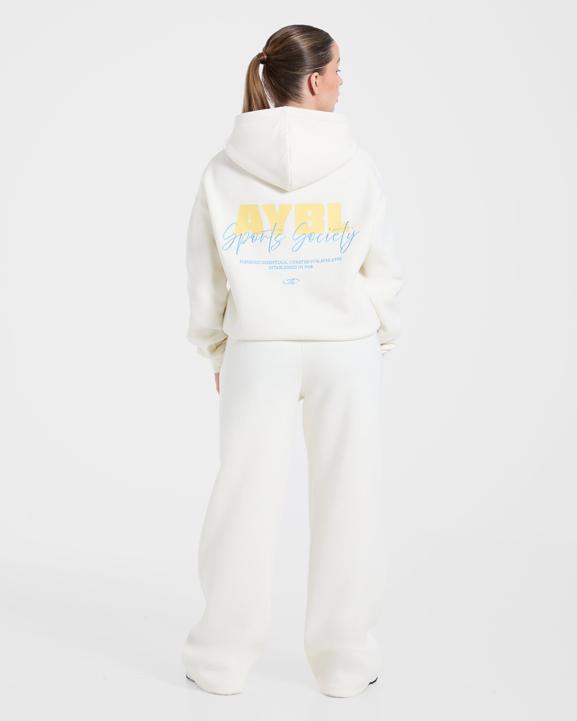 Sports Society Oversized Straight Leg Joggers - Off Weiß