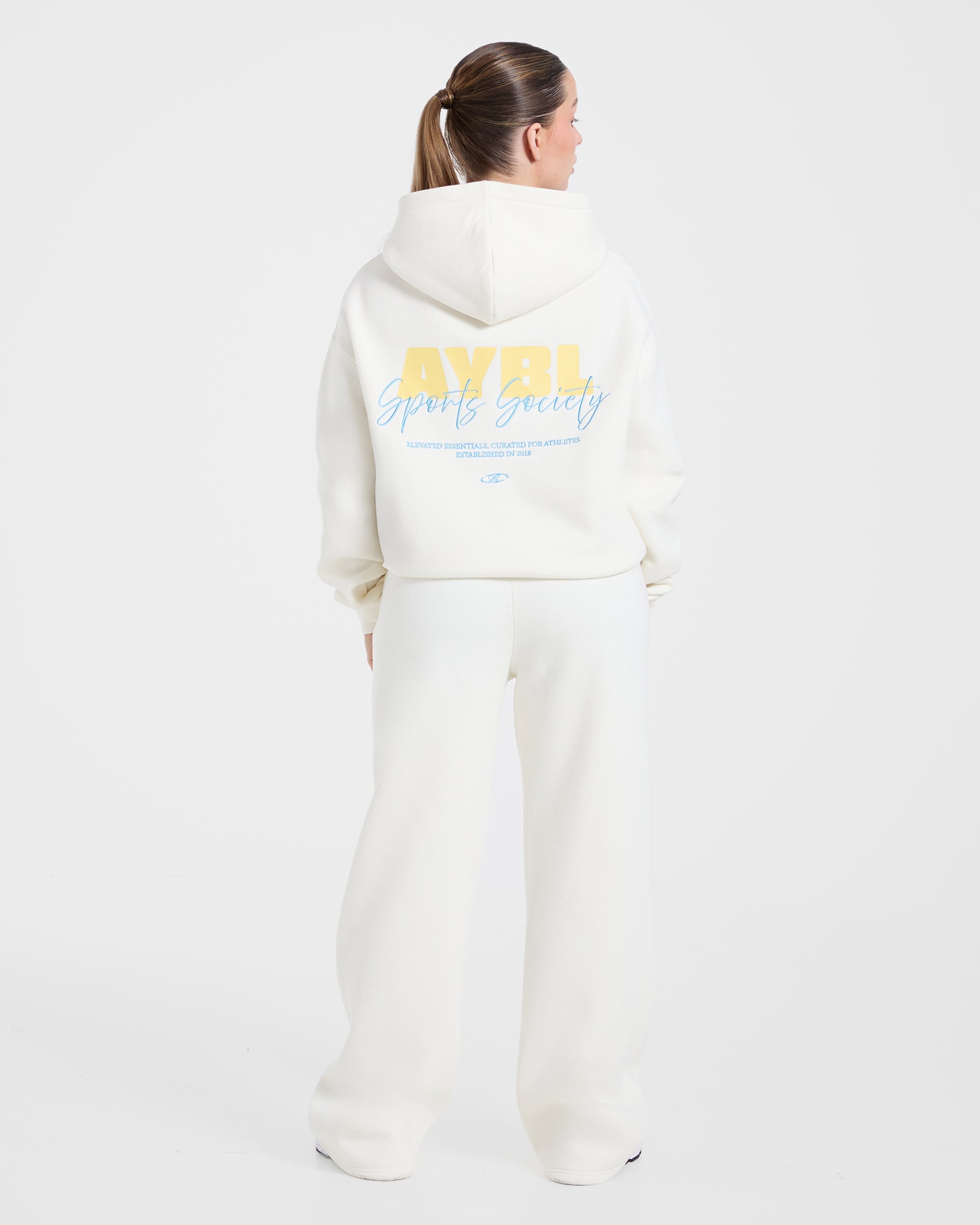Sports Society Oversized Hoodie - Off Weiß