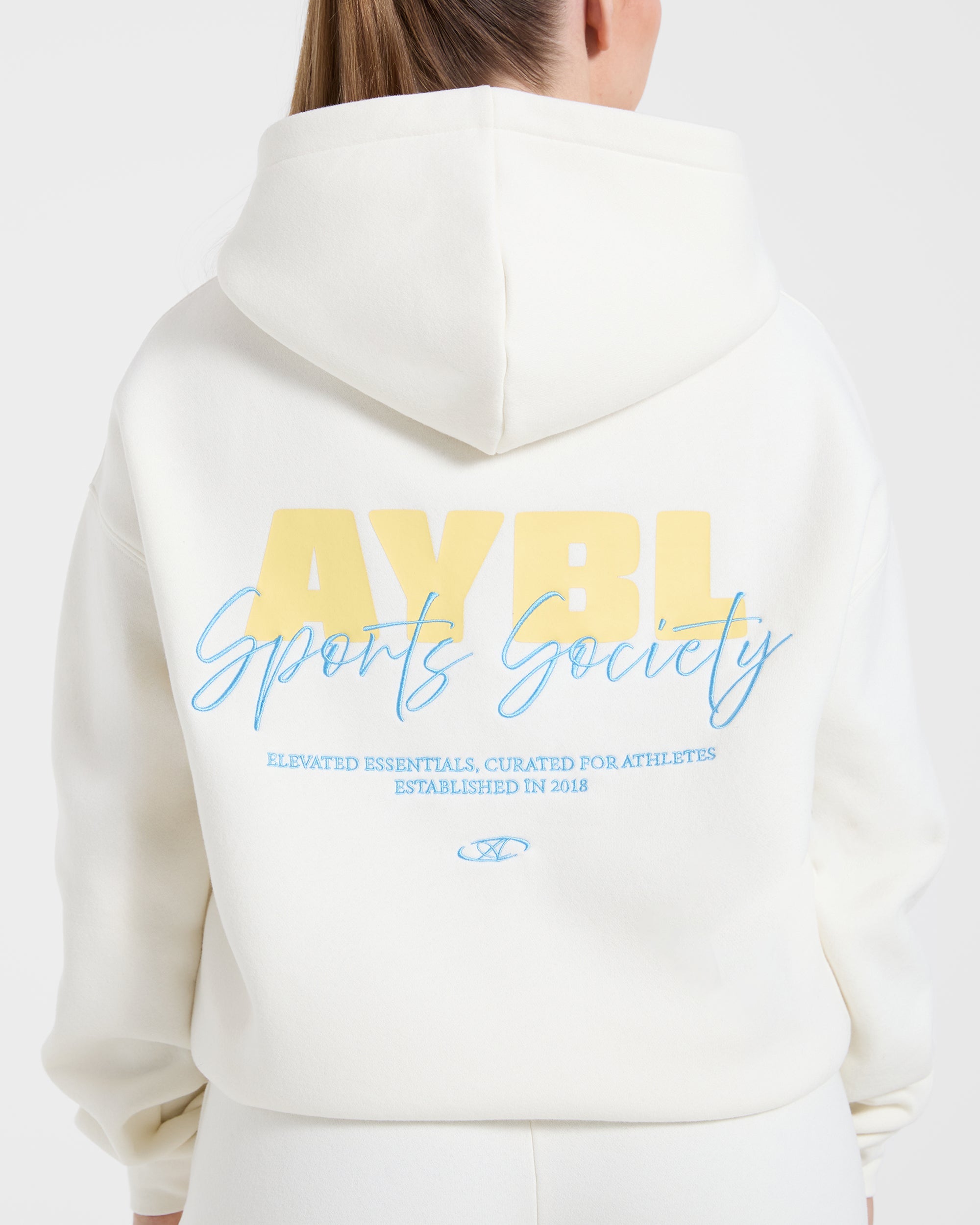 Sports Society Oversized Hoodie - Off Weiß
