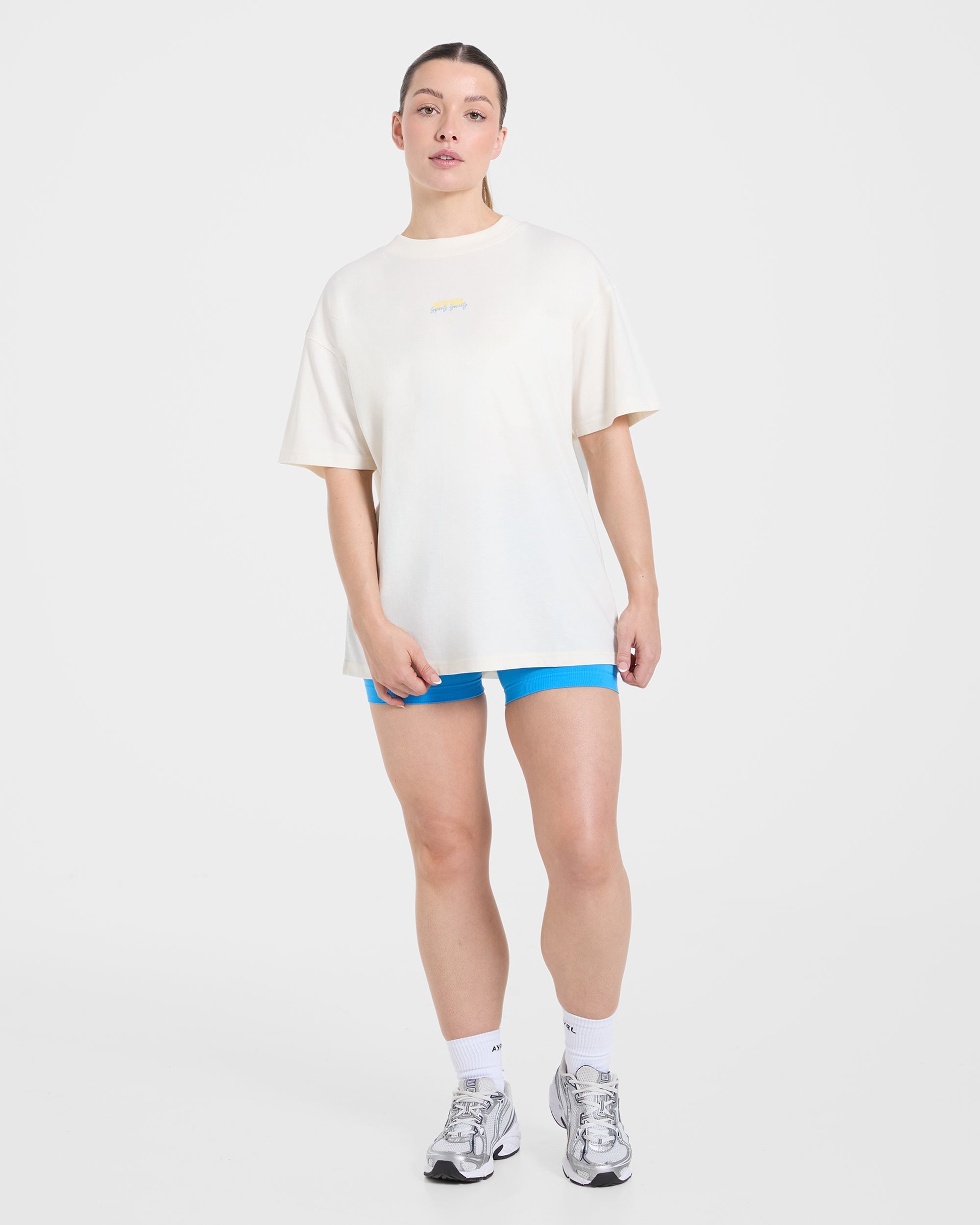 AYBL Sports Society Oversized T Shirt - Off Weiß