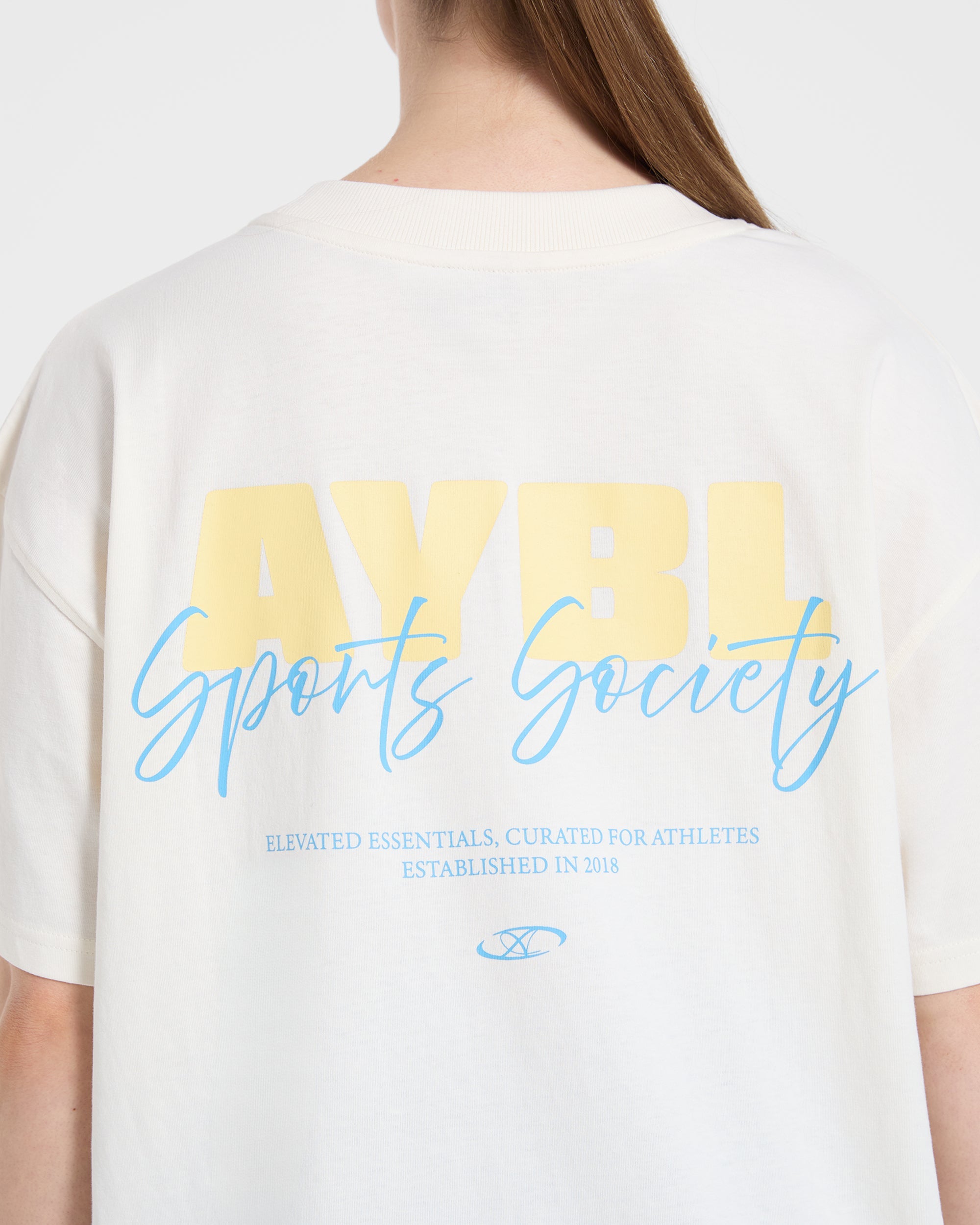 AYBL Sports Society Oversized T Shirt - Off Weiß