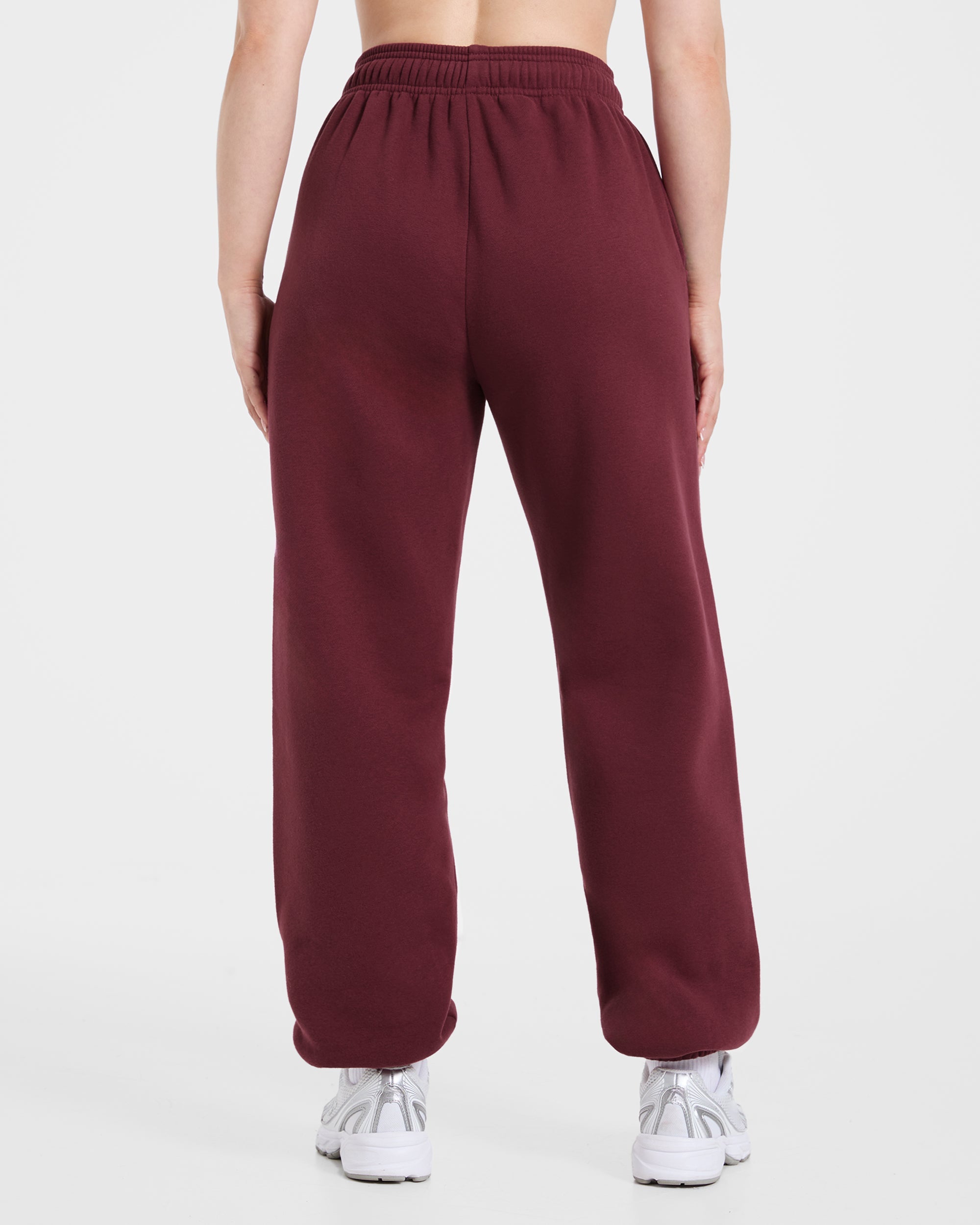 Retro Athletics Oversized Joggers - Deep Raspberry/Rosa