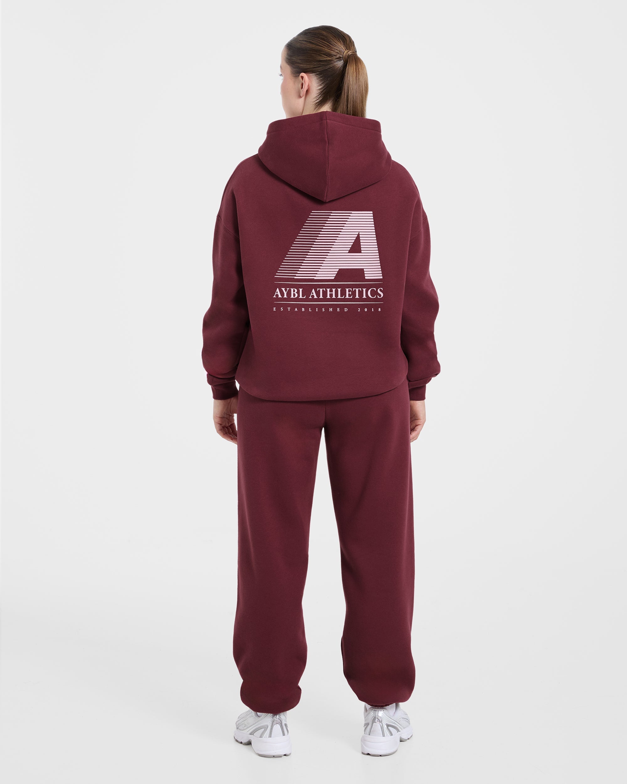 Retro Athletics Oversized Joggers - Deep Raspberry/Rosa