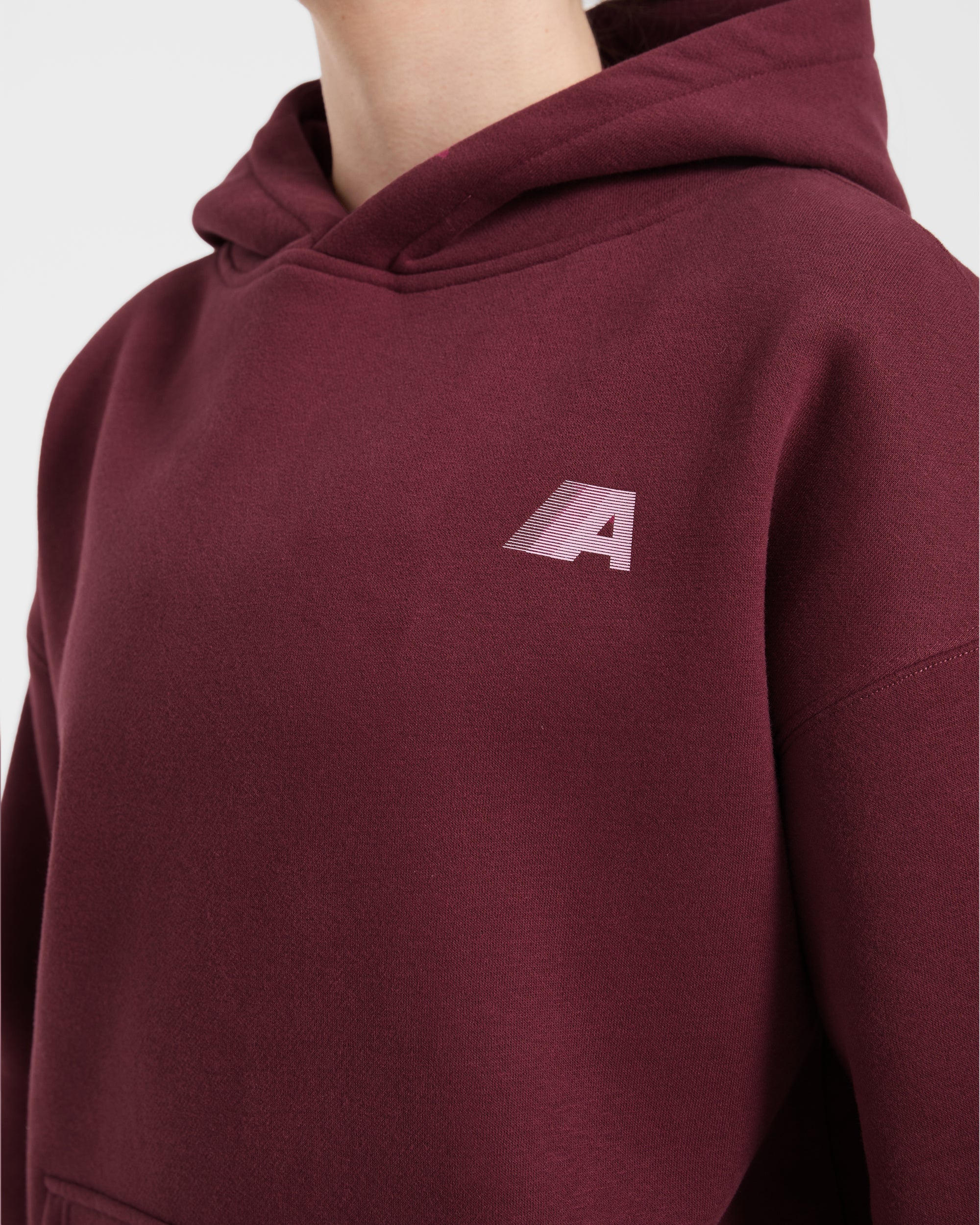 Retro Athletics Oversized Hoodie - Deep Raspberry/Rosa