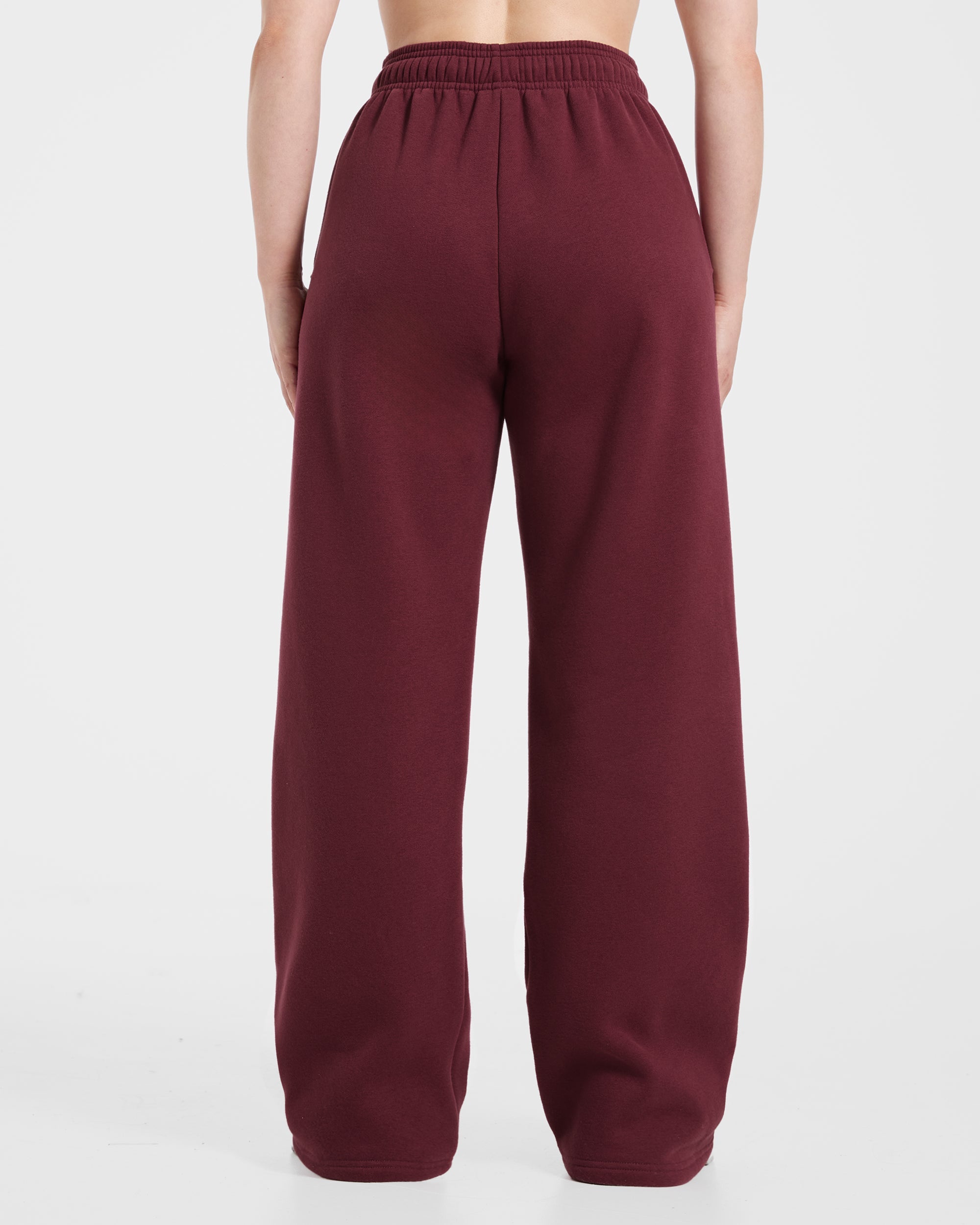 Retro Athletics Oversized Straight Leg Joggers - Deep Raspberry/Rosa