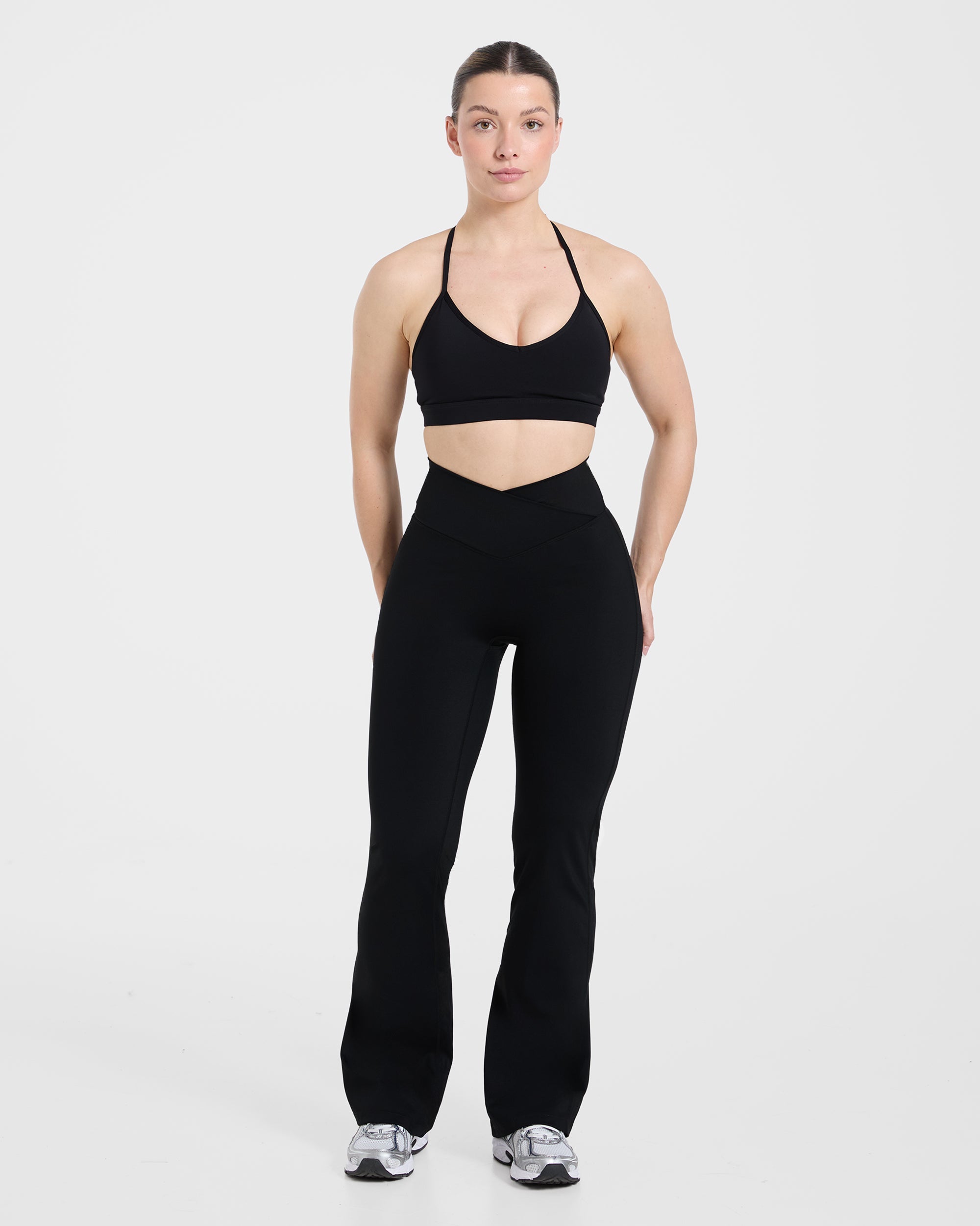 Sculpt Wrap Flared Leggings - Schwarz