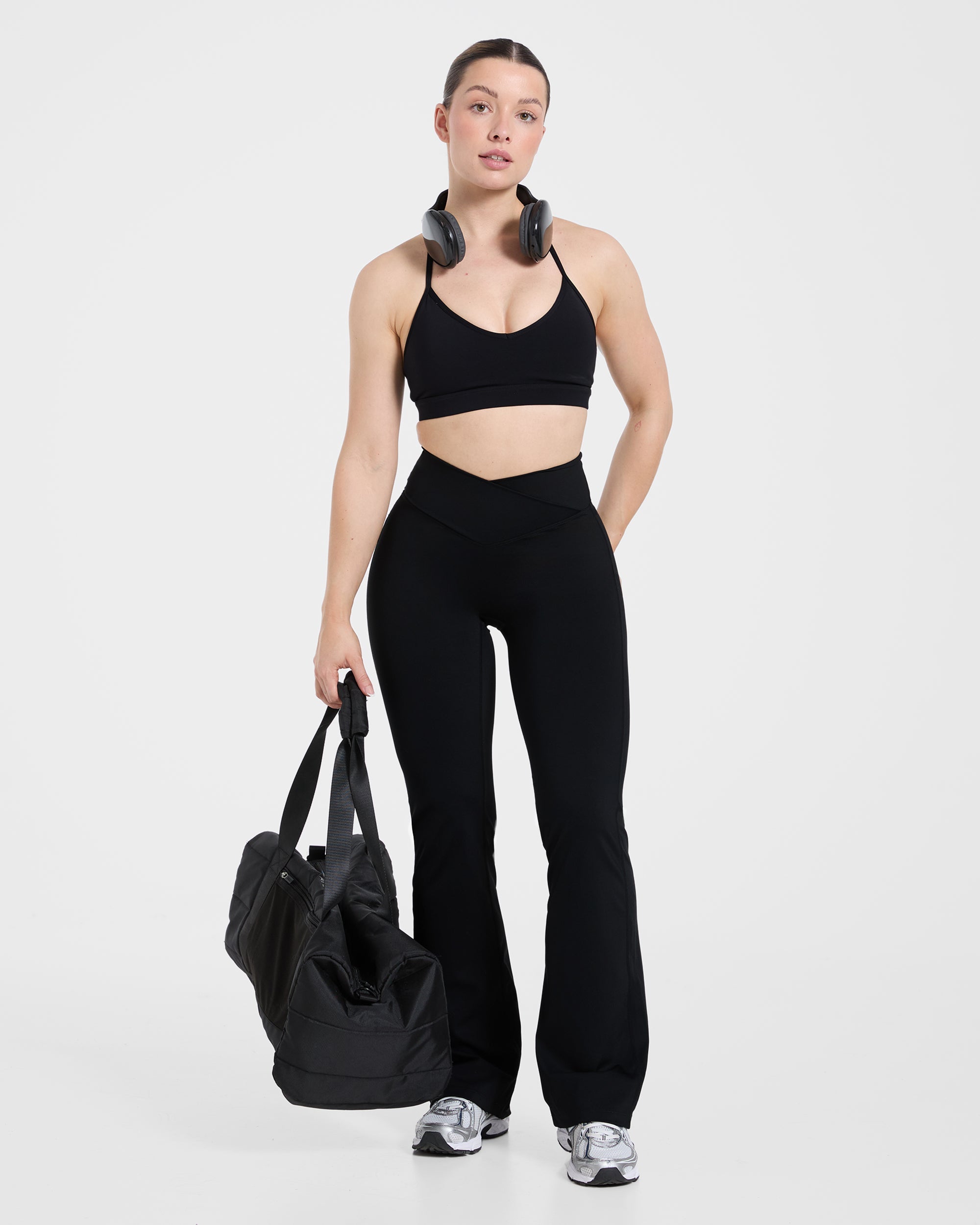 Sculpt Wrap Flared Leggings - Schwarz