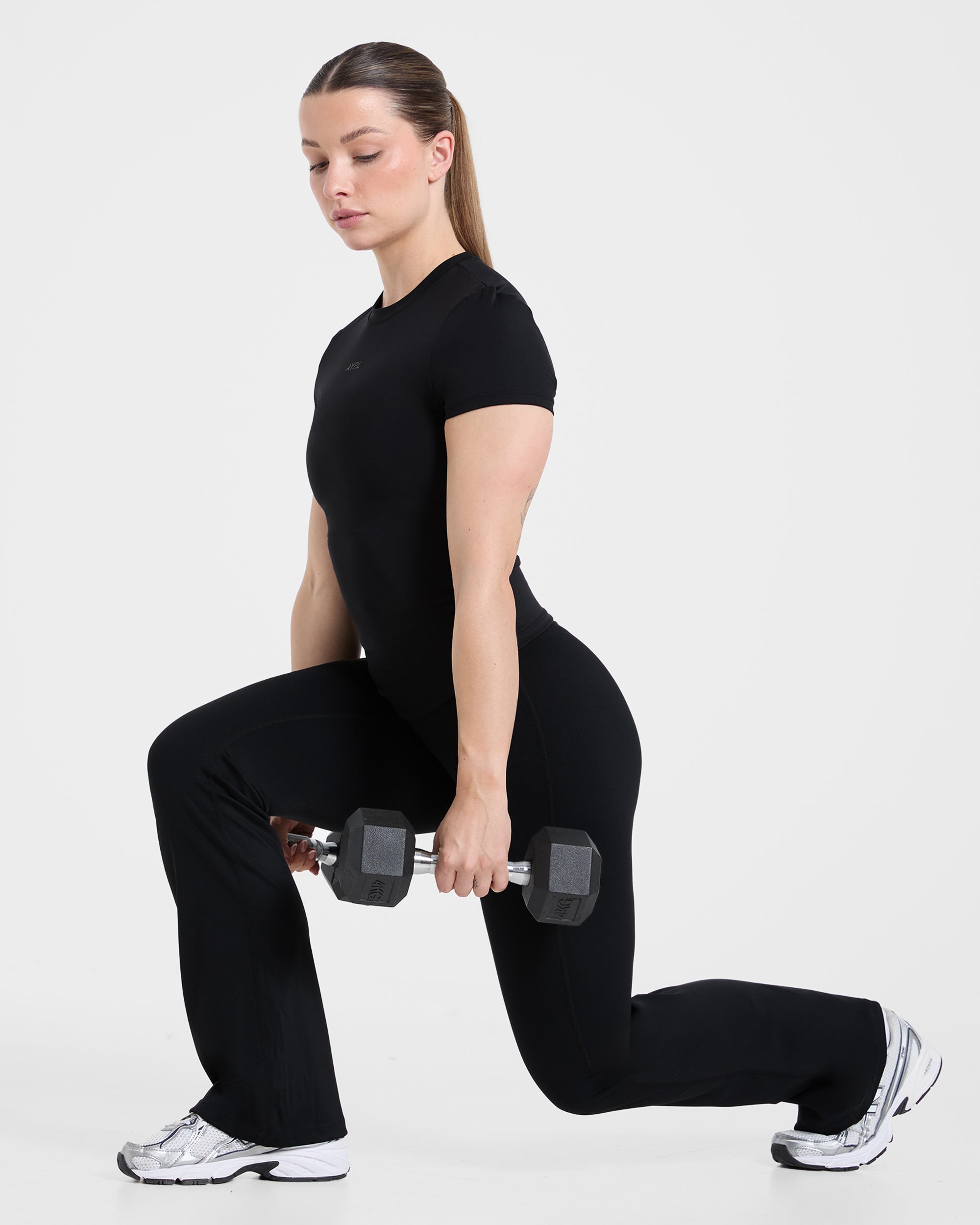 Sculpt Wrap Flared Leggings - Schwarz