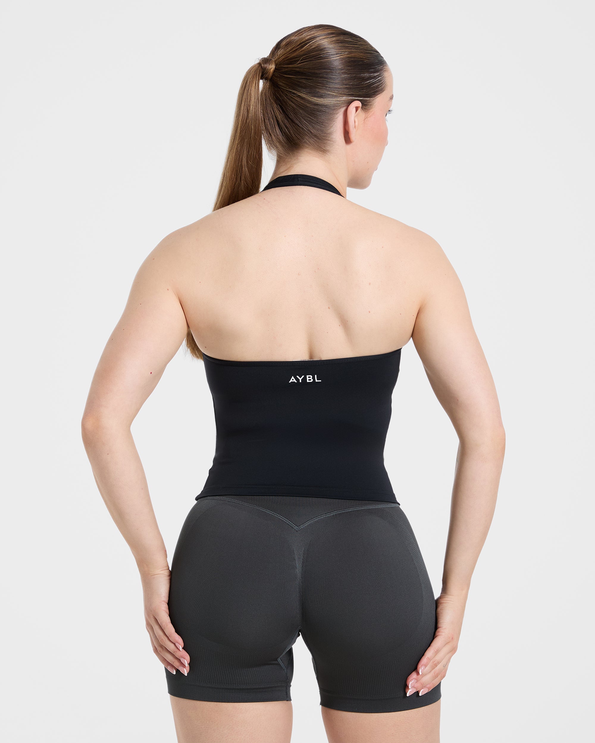 Essential Halterneck Tank Top - Schwarz