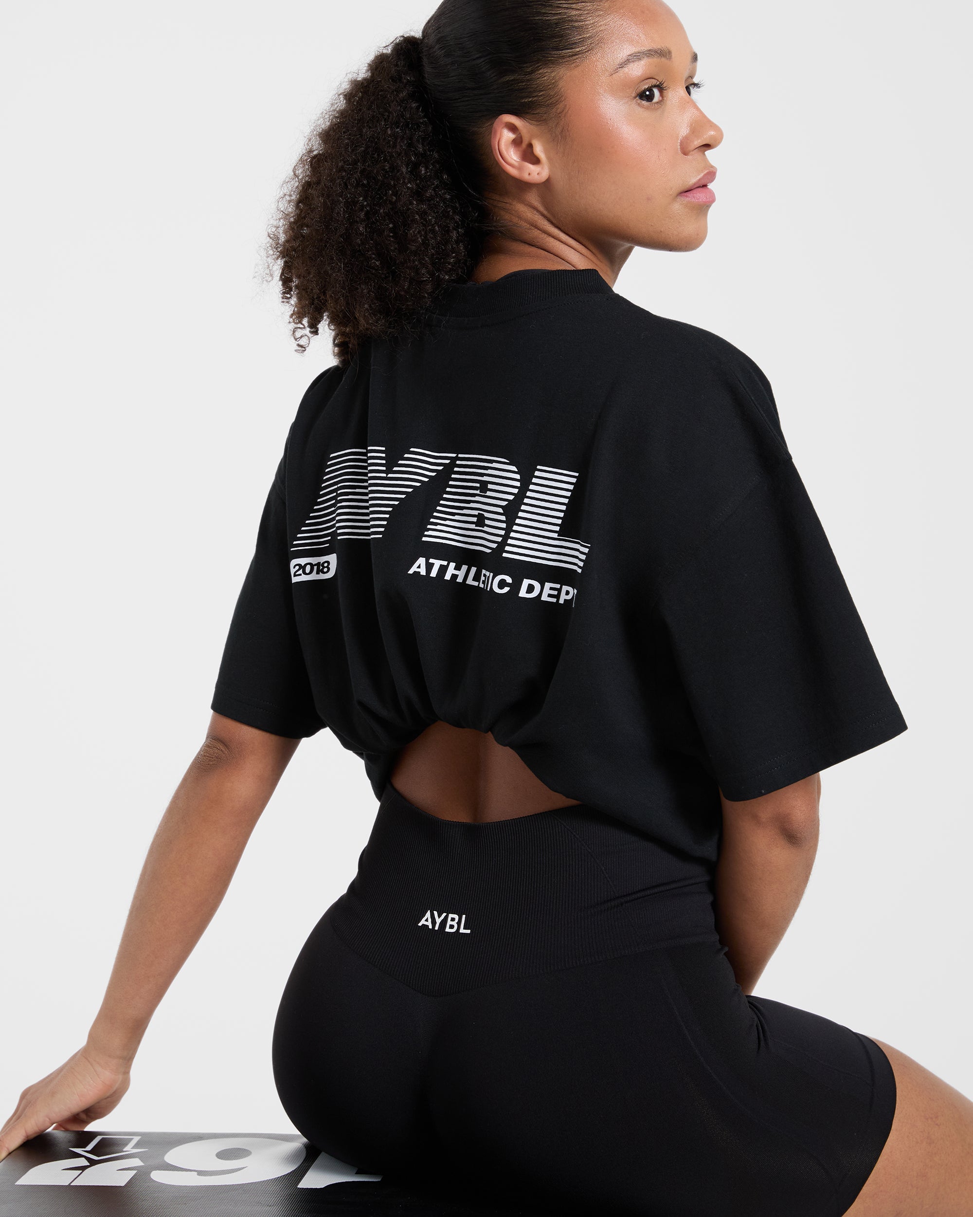 Athletics Department Oversized T Shirt - Schwarz