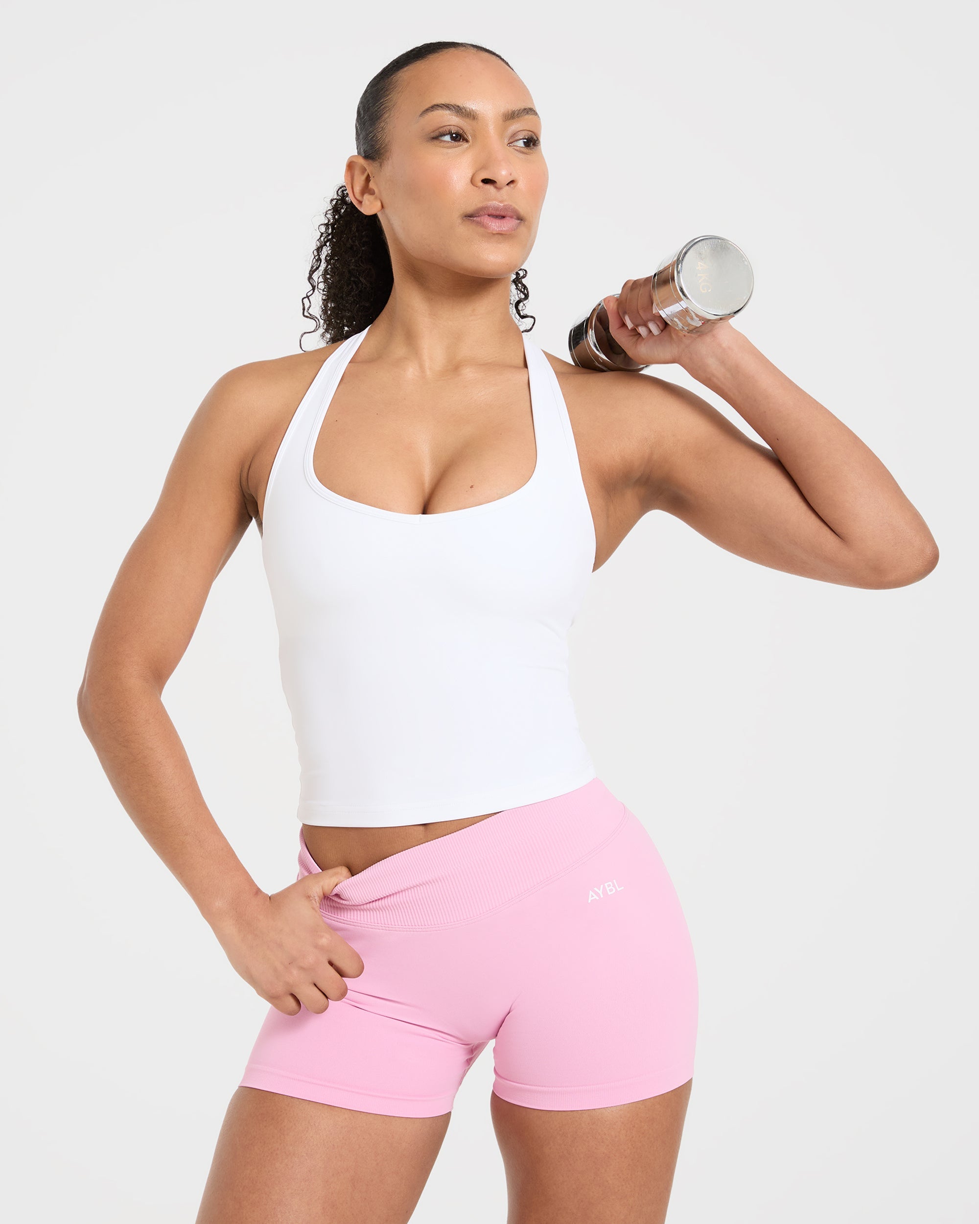 Essential Halterneck Tank Top - Weiß