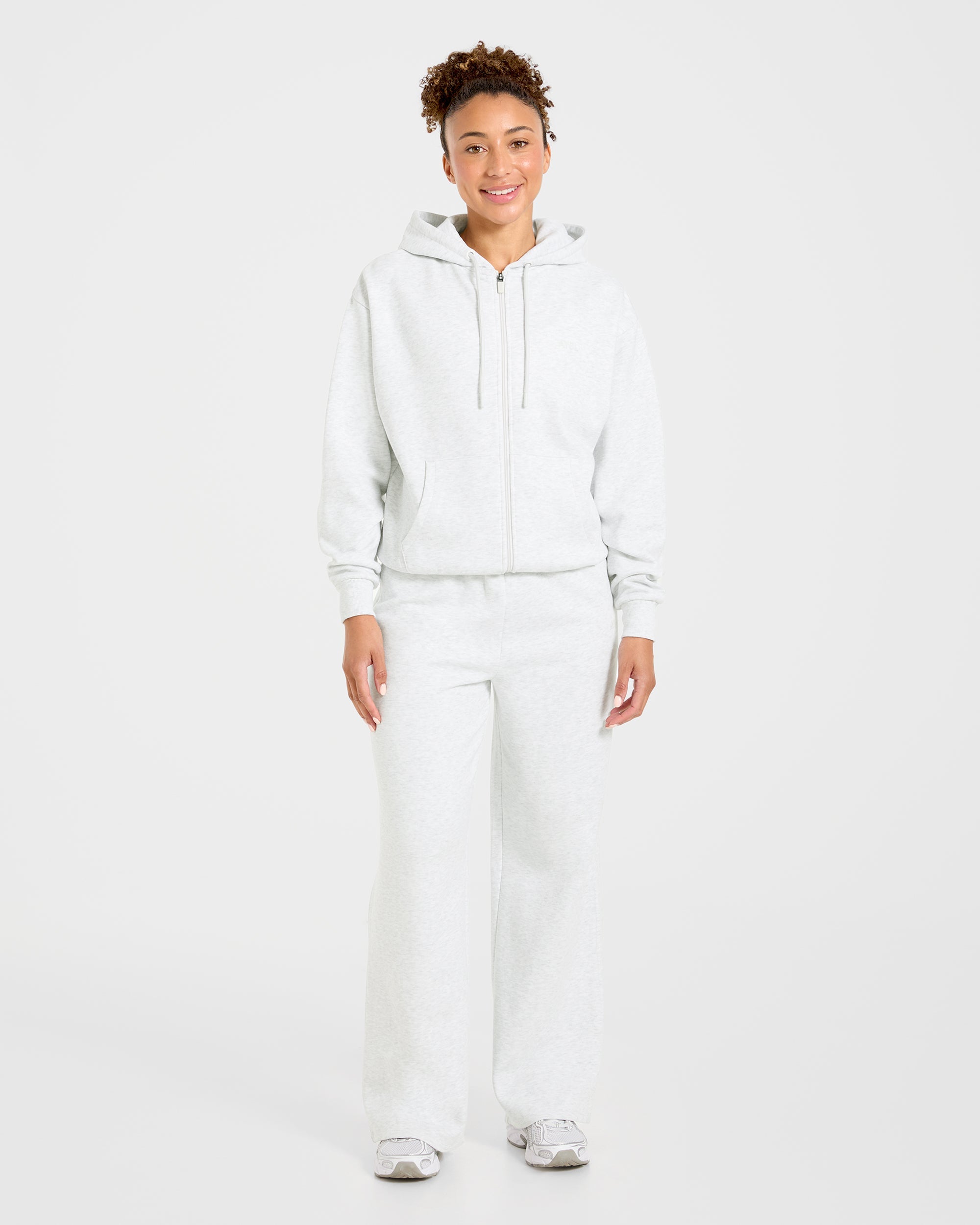 Lifestyle Oversized Zip Up Hoodie - Heather Grau