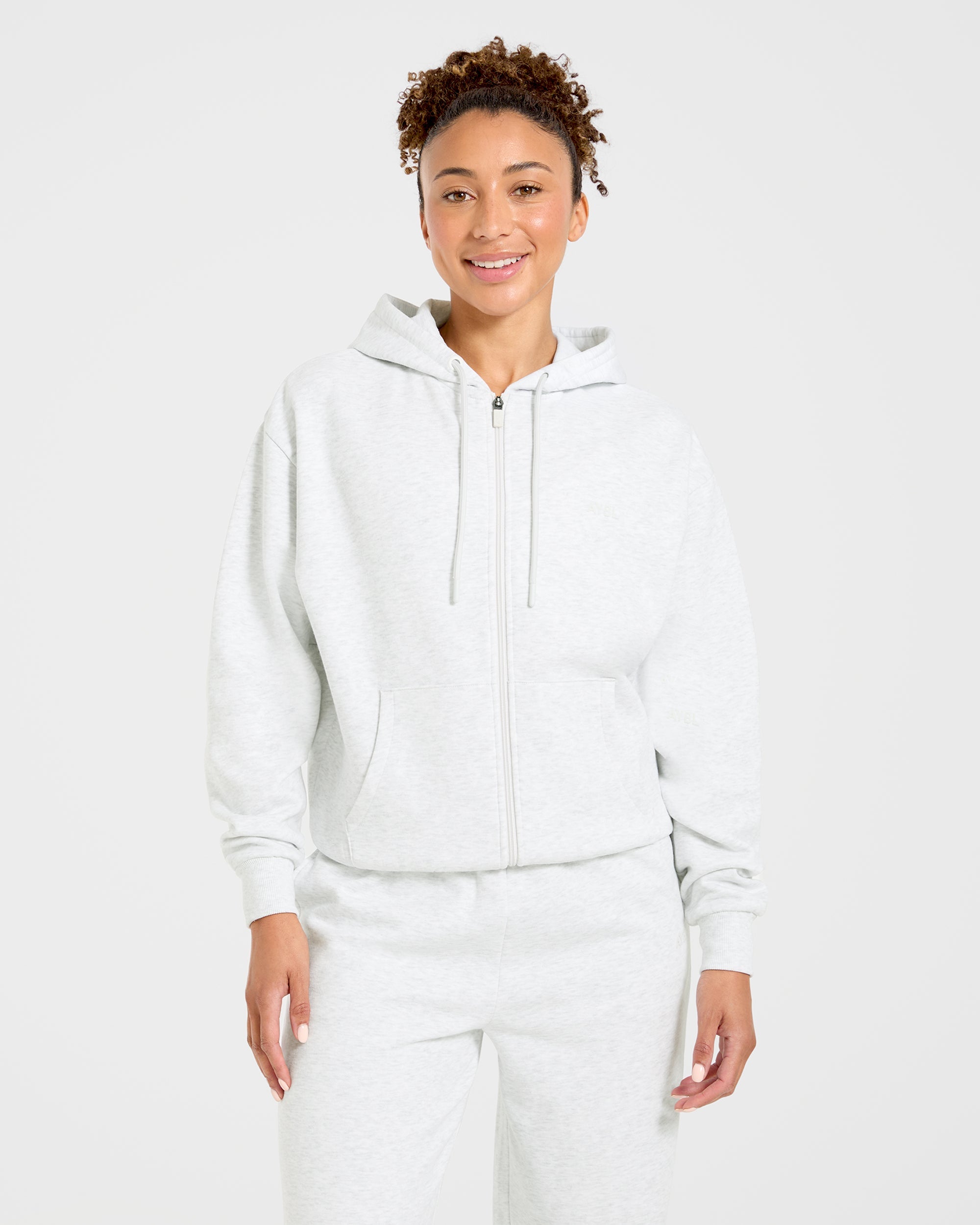 Lifestyle Oversized Zip Up Hoodie - Heather Grau