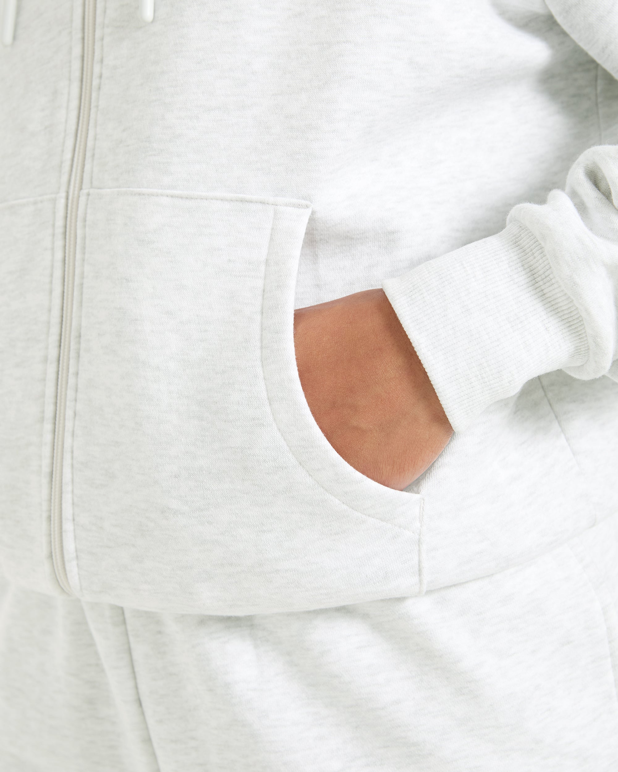 Lifestyle Oversized Zip Up Hoodie - Heather Grau