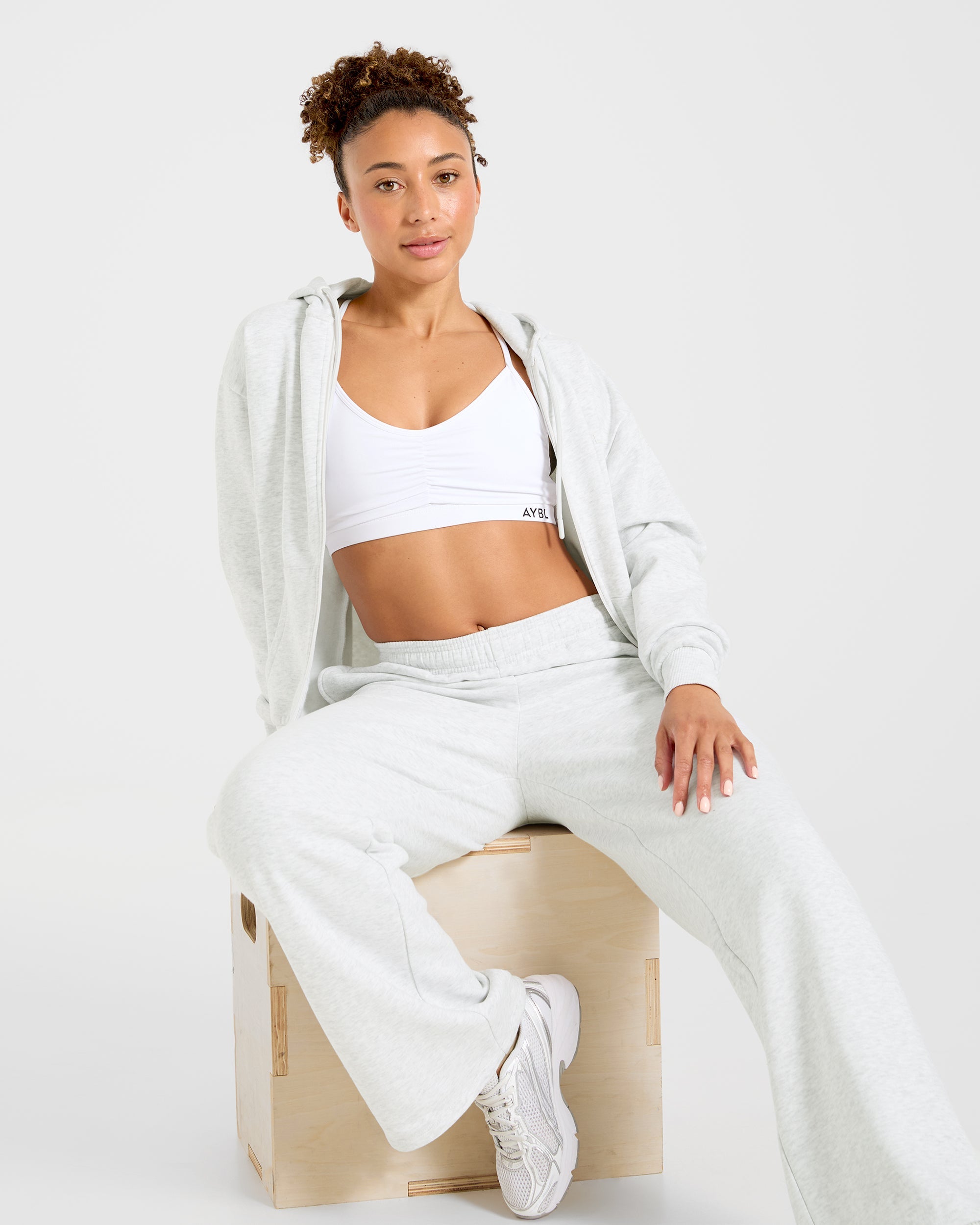 Lifestyle Oversized Zip Up Hoodie - Heather Grau