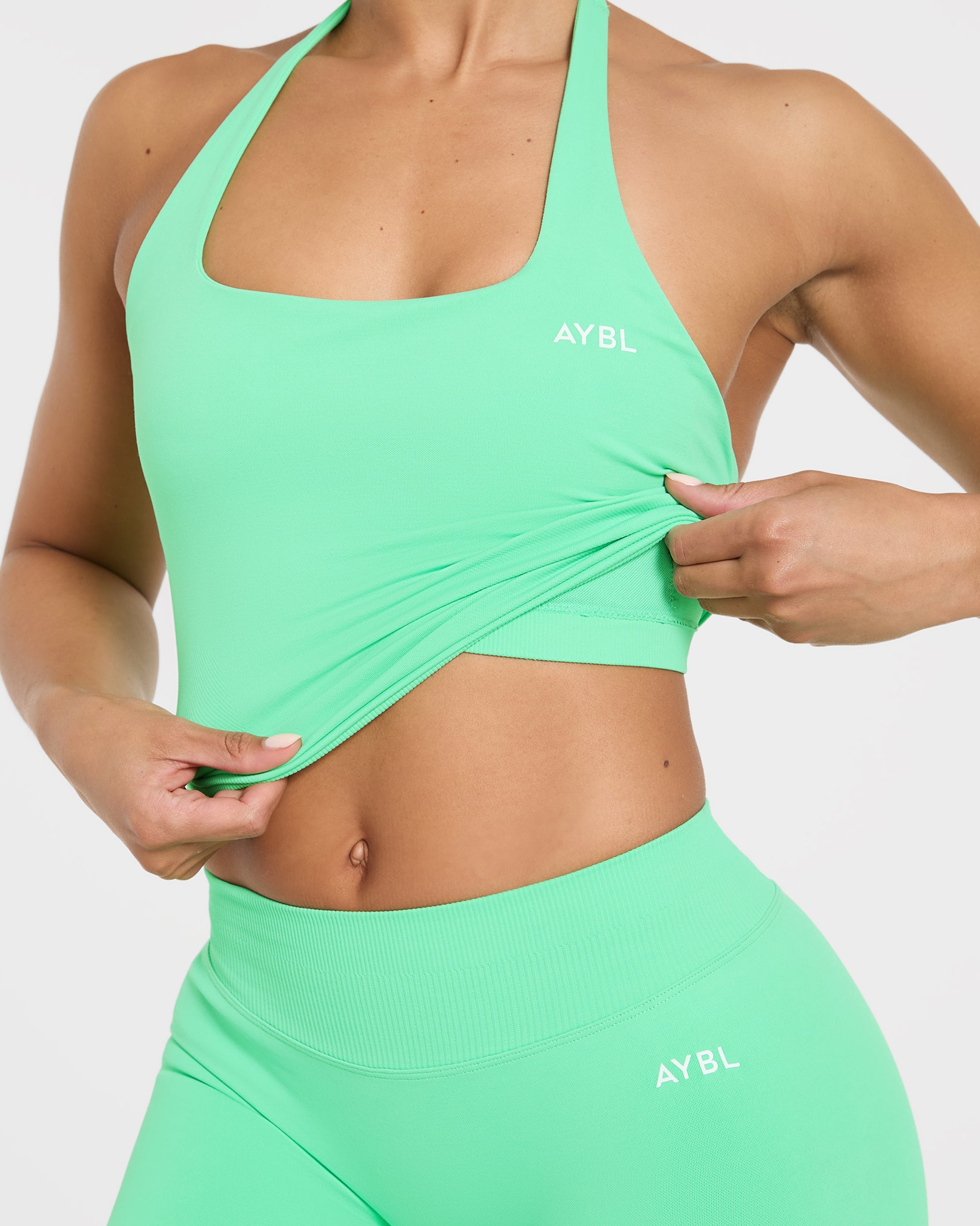 Enhance Seamless Halterneck Top - Mint Grün