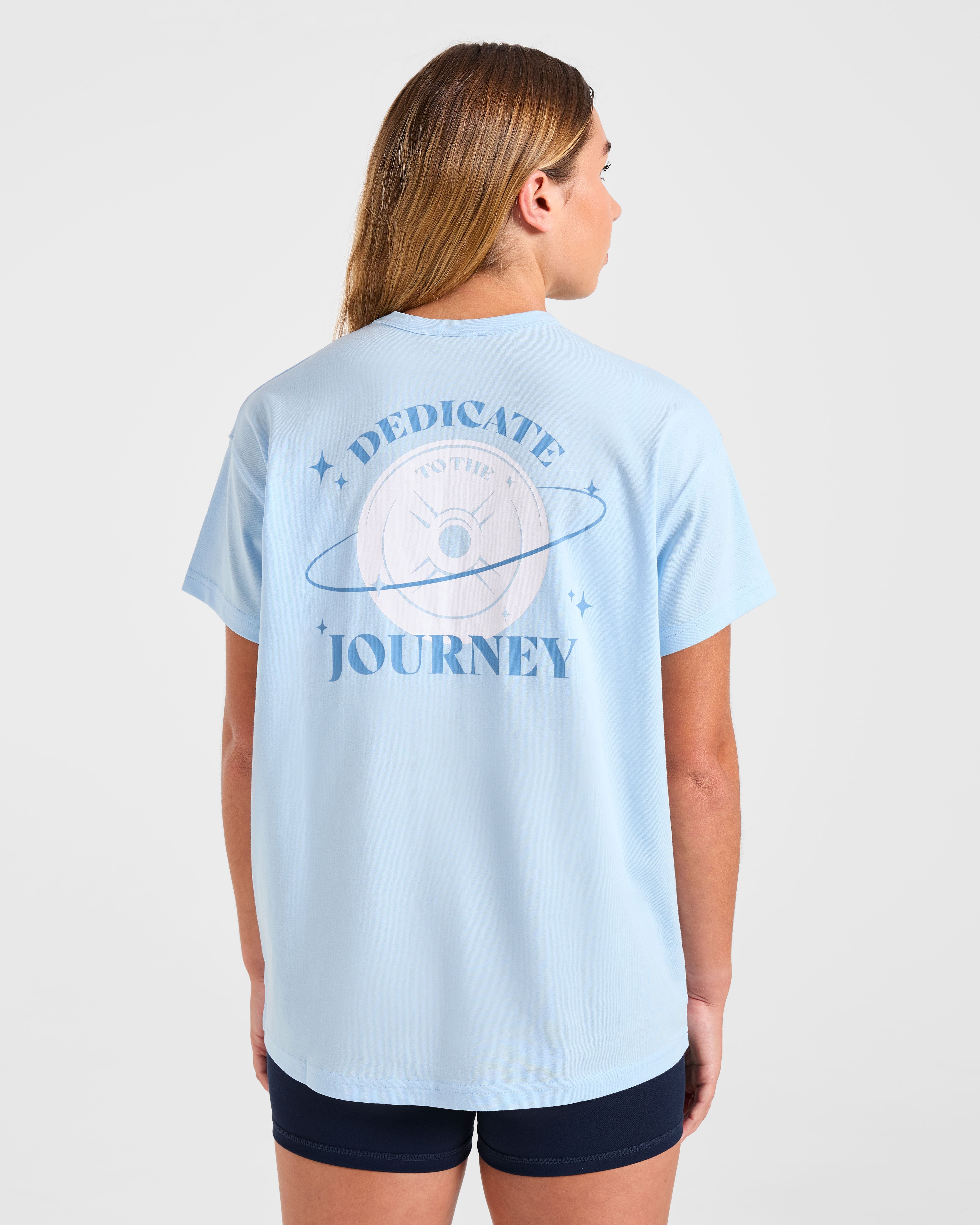 Dedicate To The Journey Oversized T Shirt - Blau