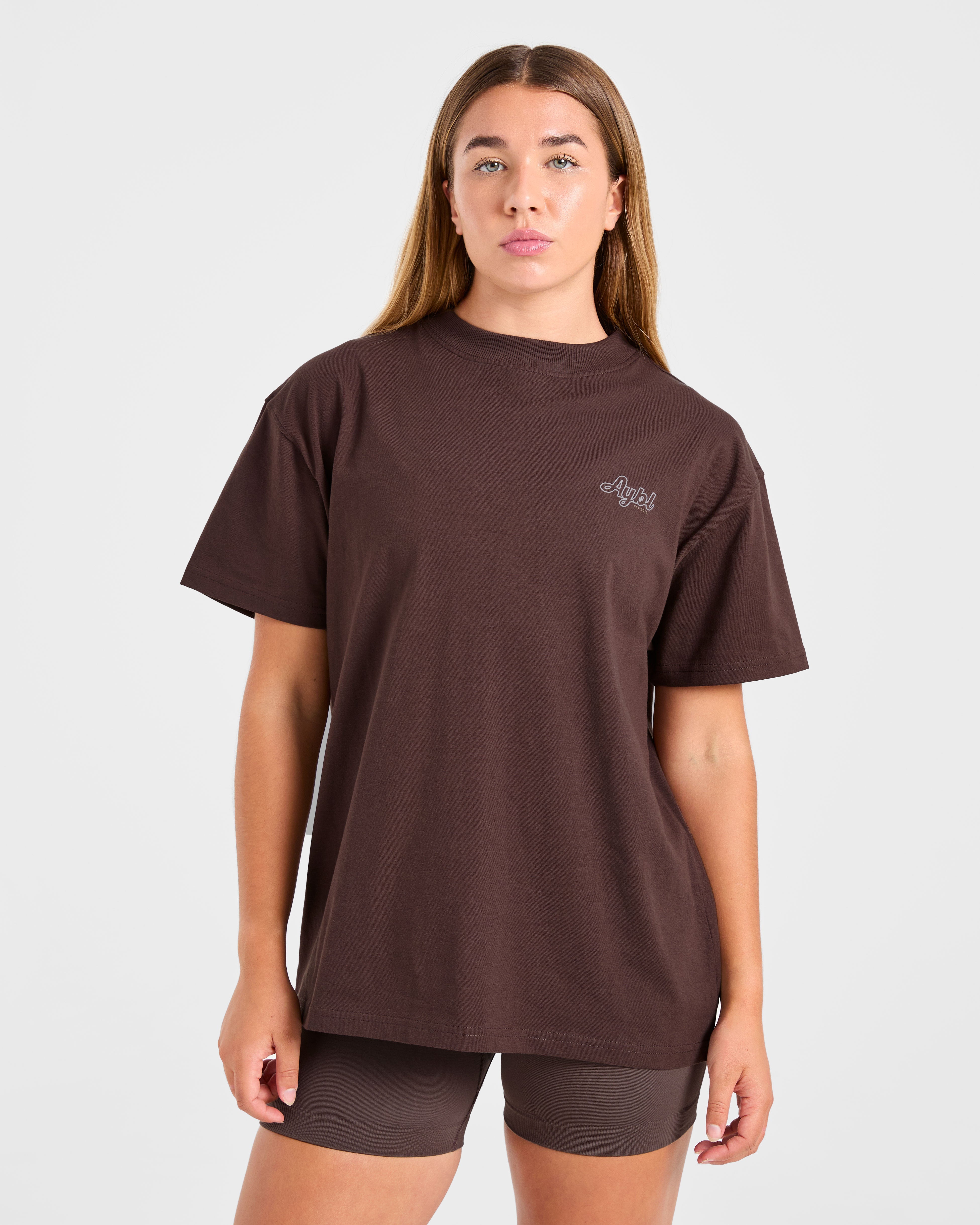 Sports Wellness Oversized T Shirt - Braun