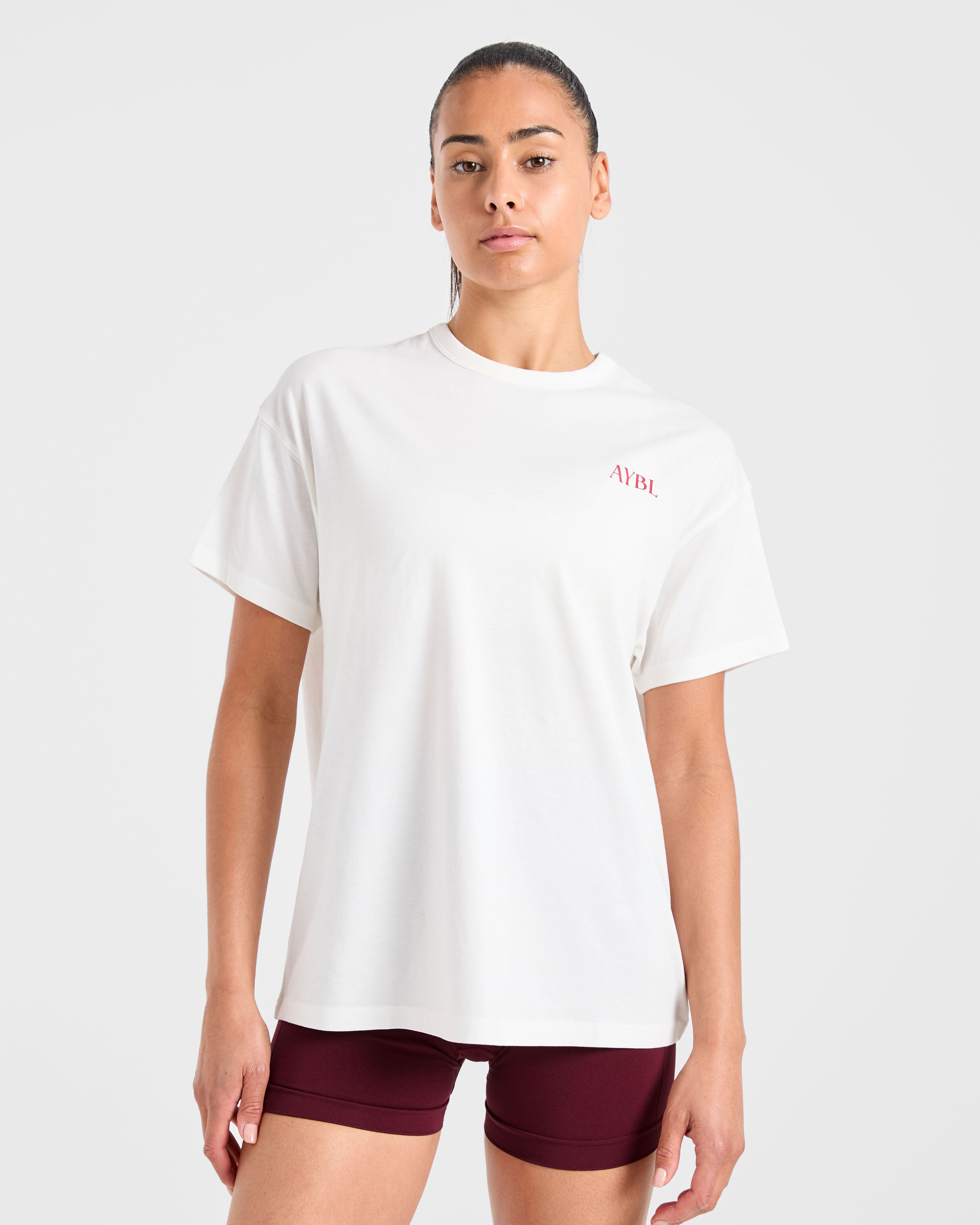 Athletics Club Oversized T Shirt - Off Weiß