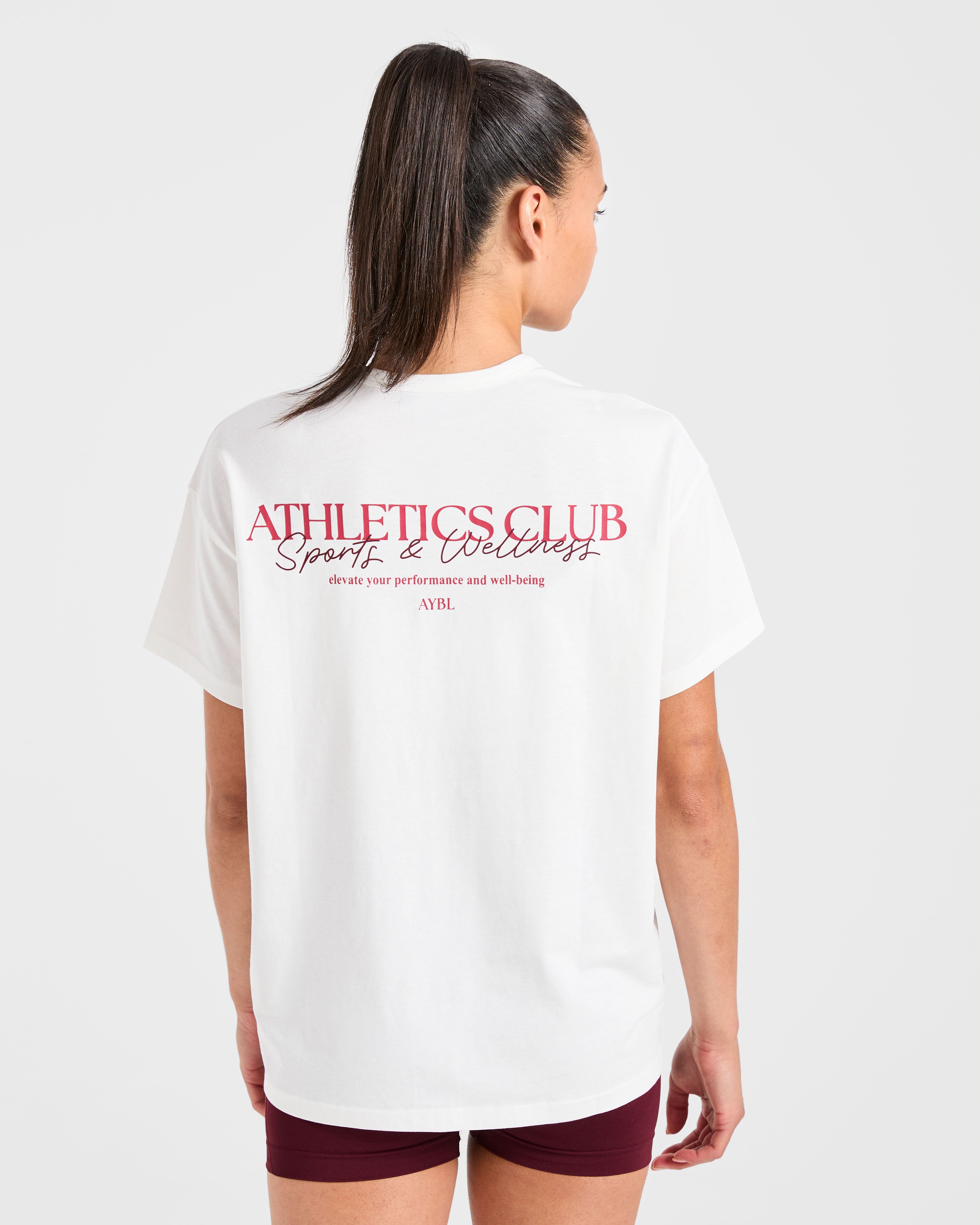 Athletics Club Oversized T Shirt - Off Weiß
