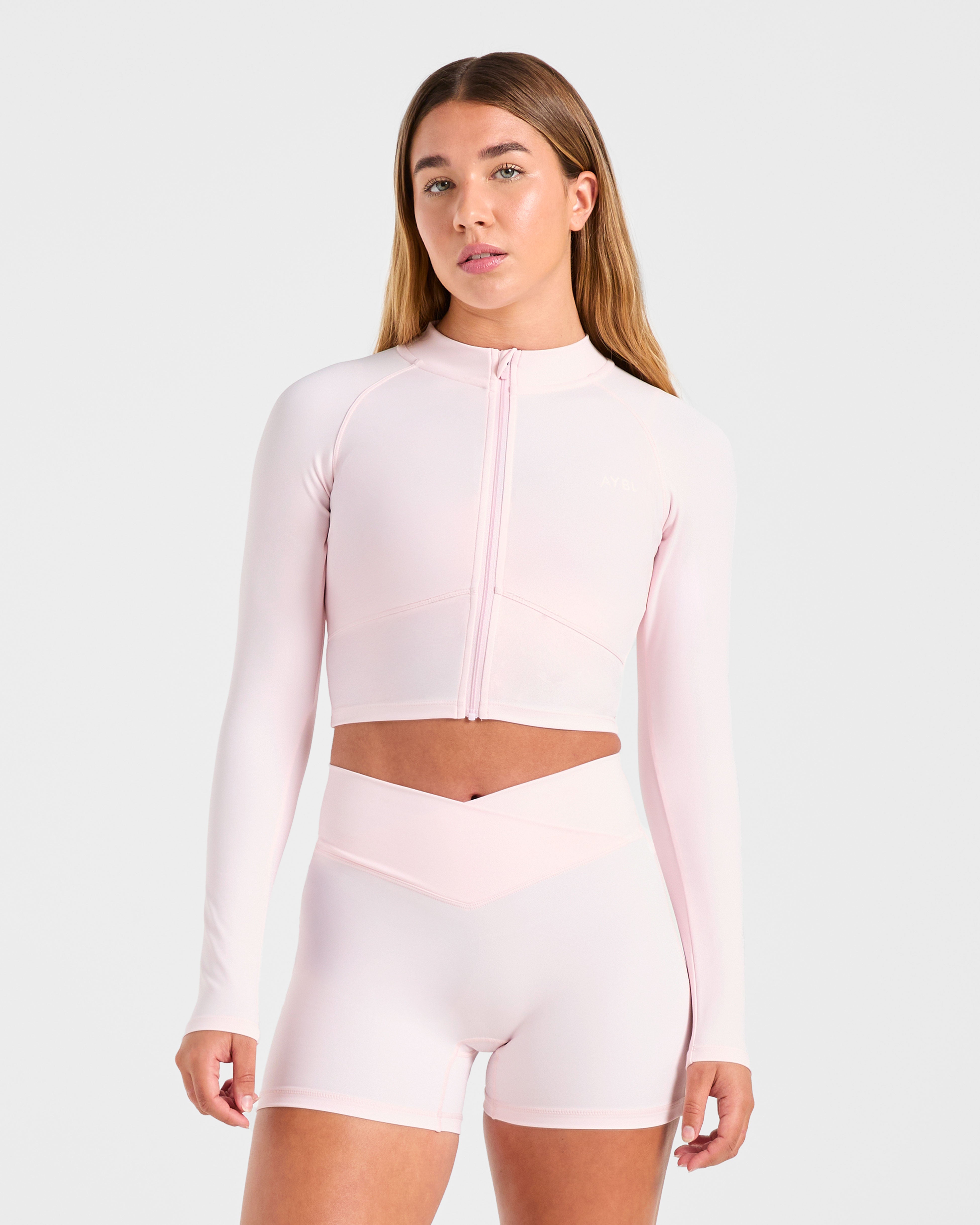 Sculpt Wrap Zip Up Jacket - Iced Rosa