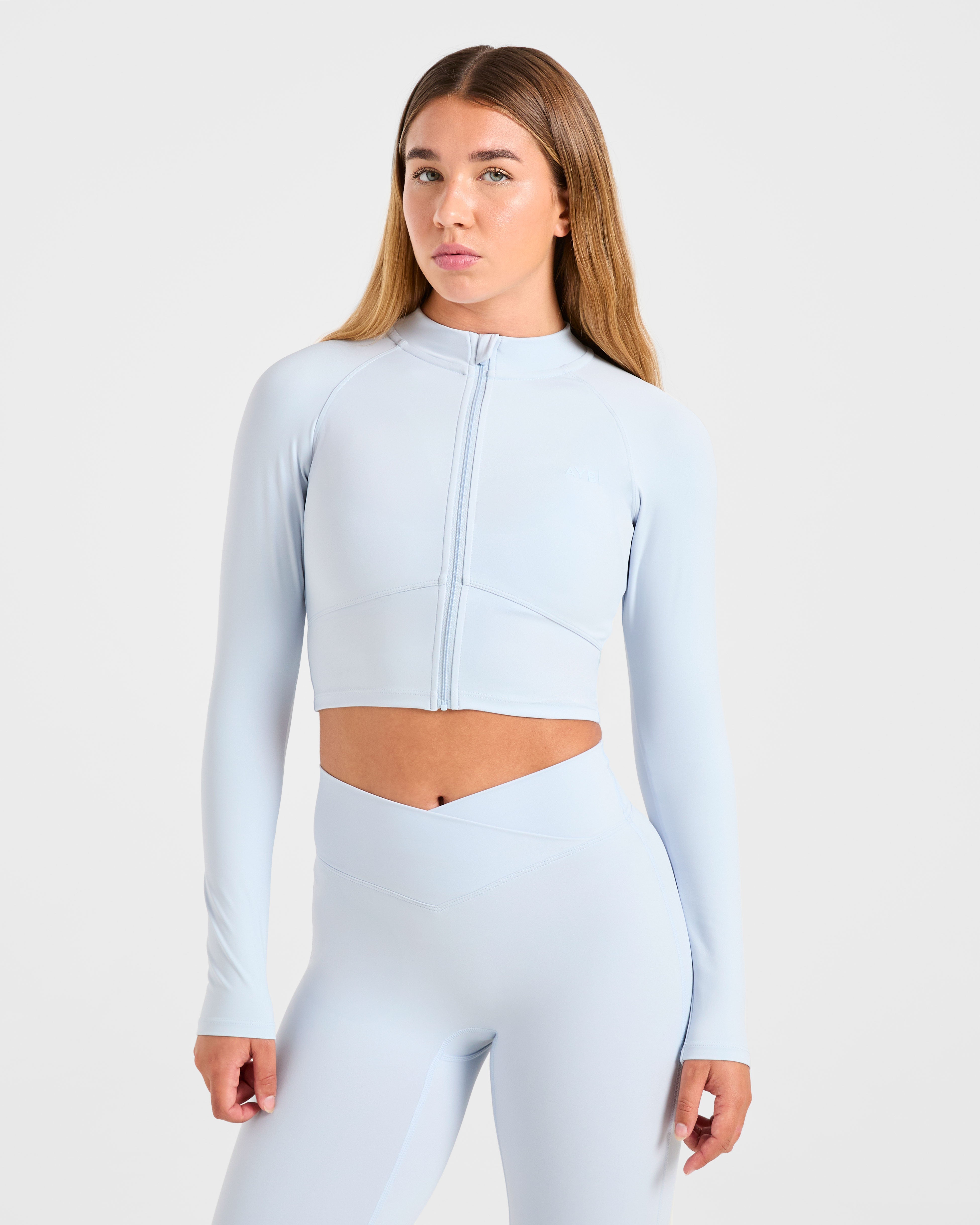 Sculpt Wrap Zip Up Jacket - Iced Blau