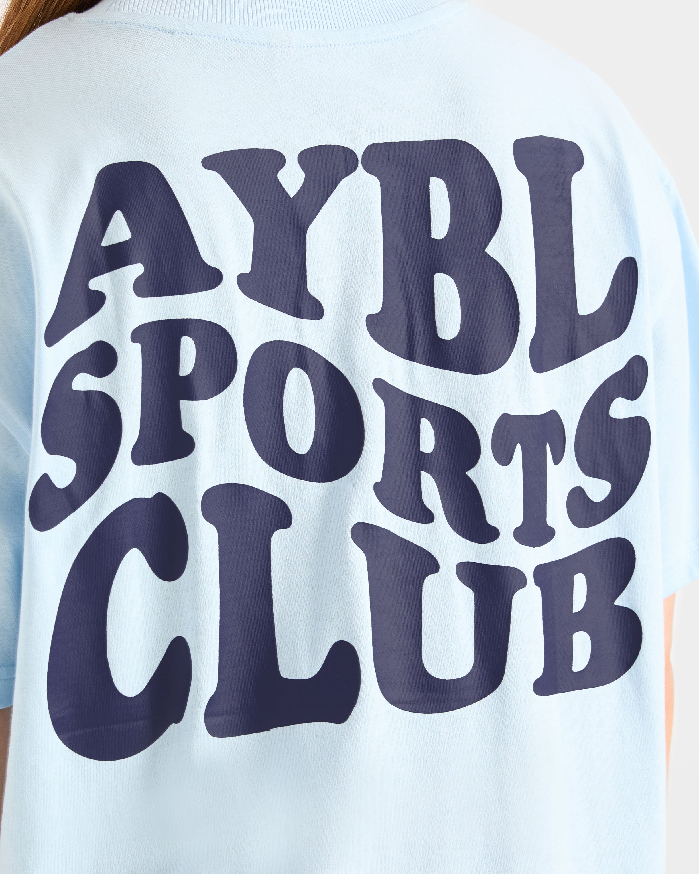 Sports Club Wavy Oversized T Shirt - Blau/Navy