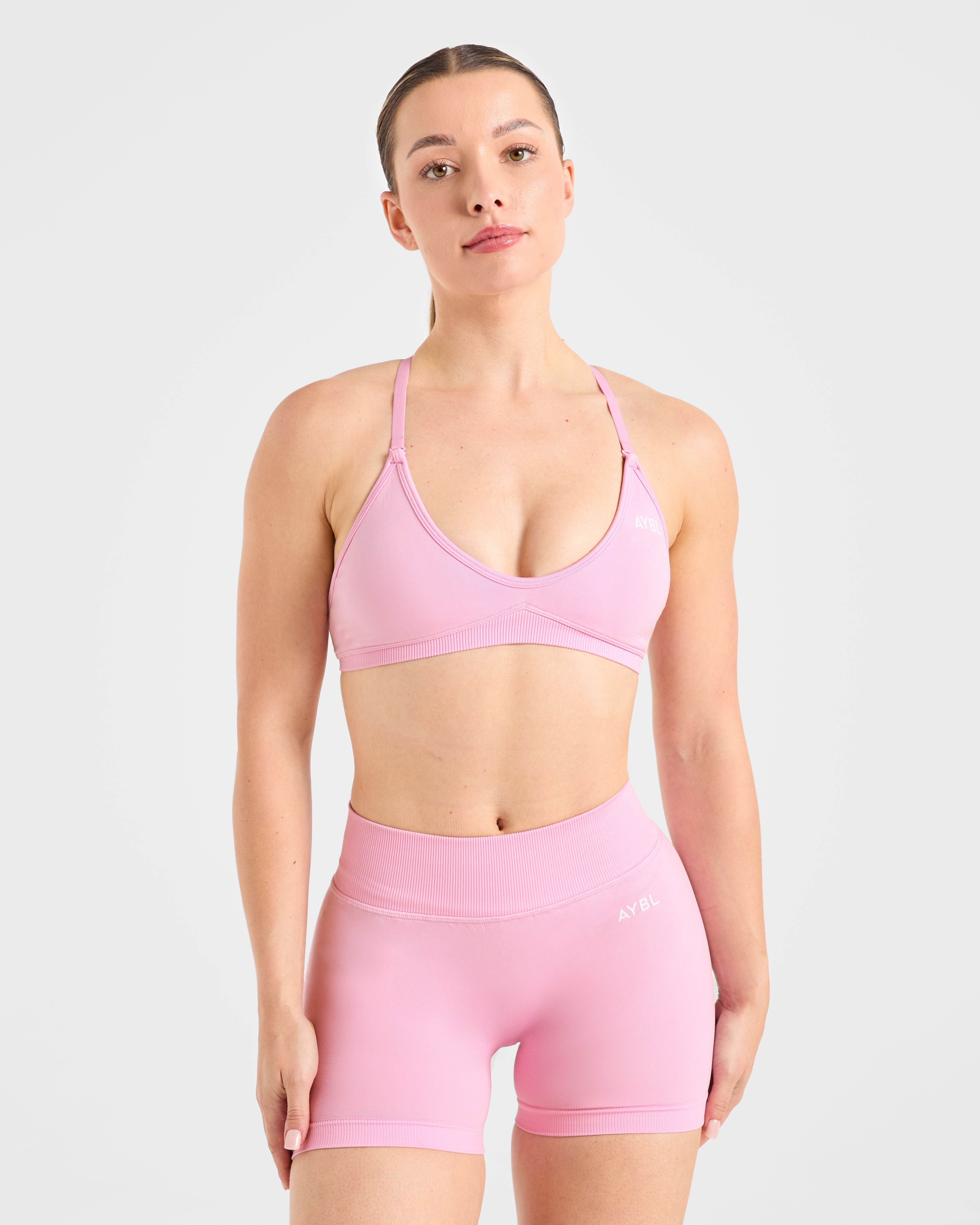 Adapt Seamless Strappy Sports Bra - Spring Rosa