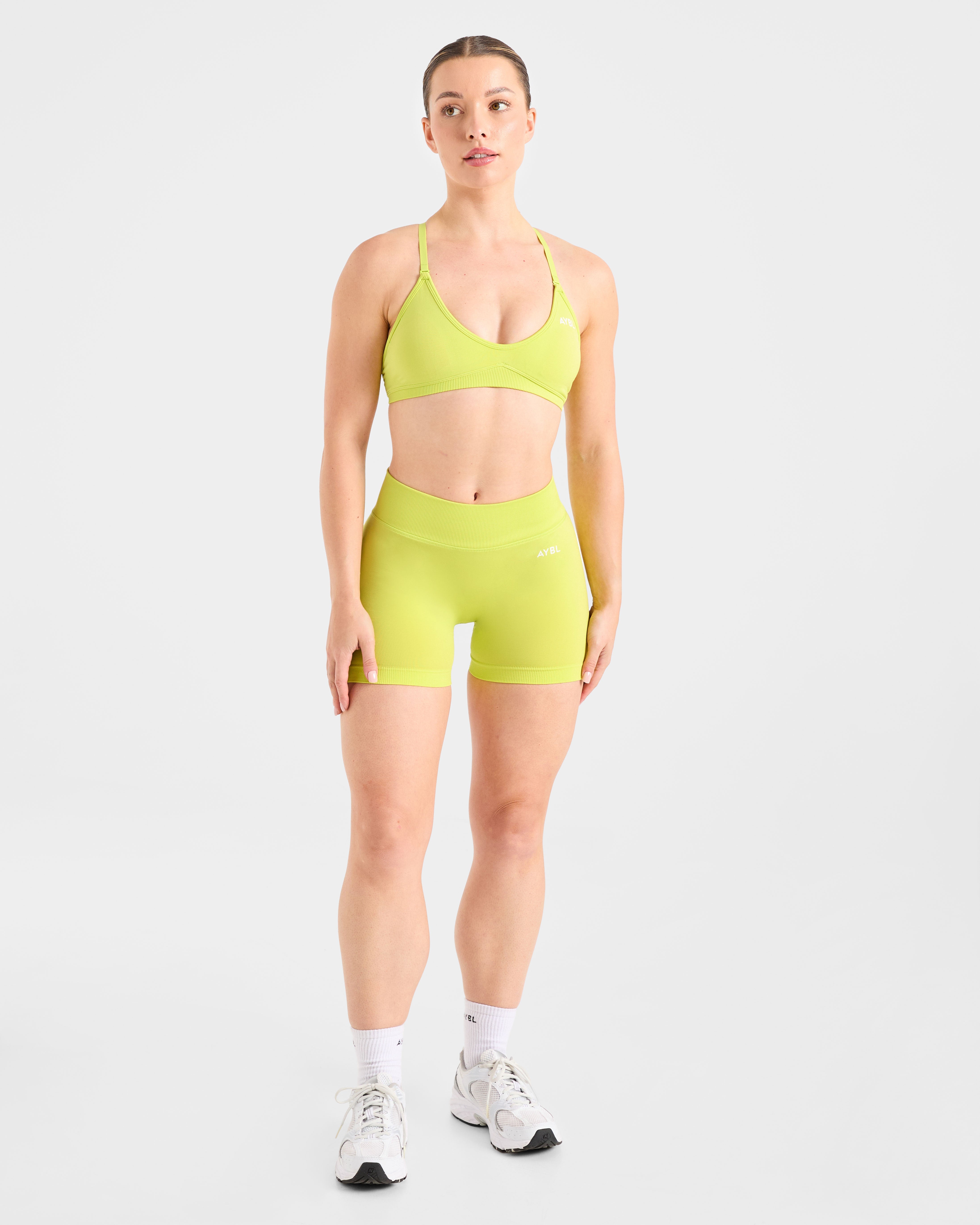 Adapt Seamless Strappy Sports Bra - Lime Grün