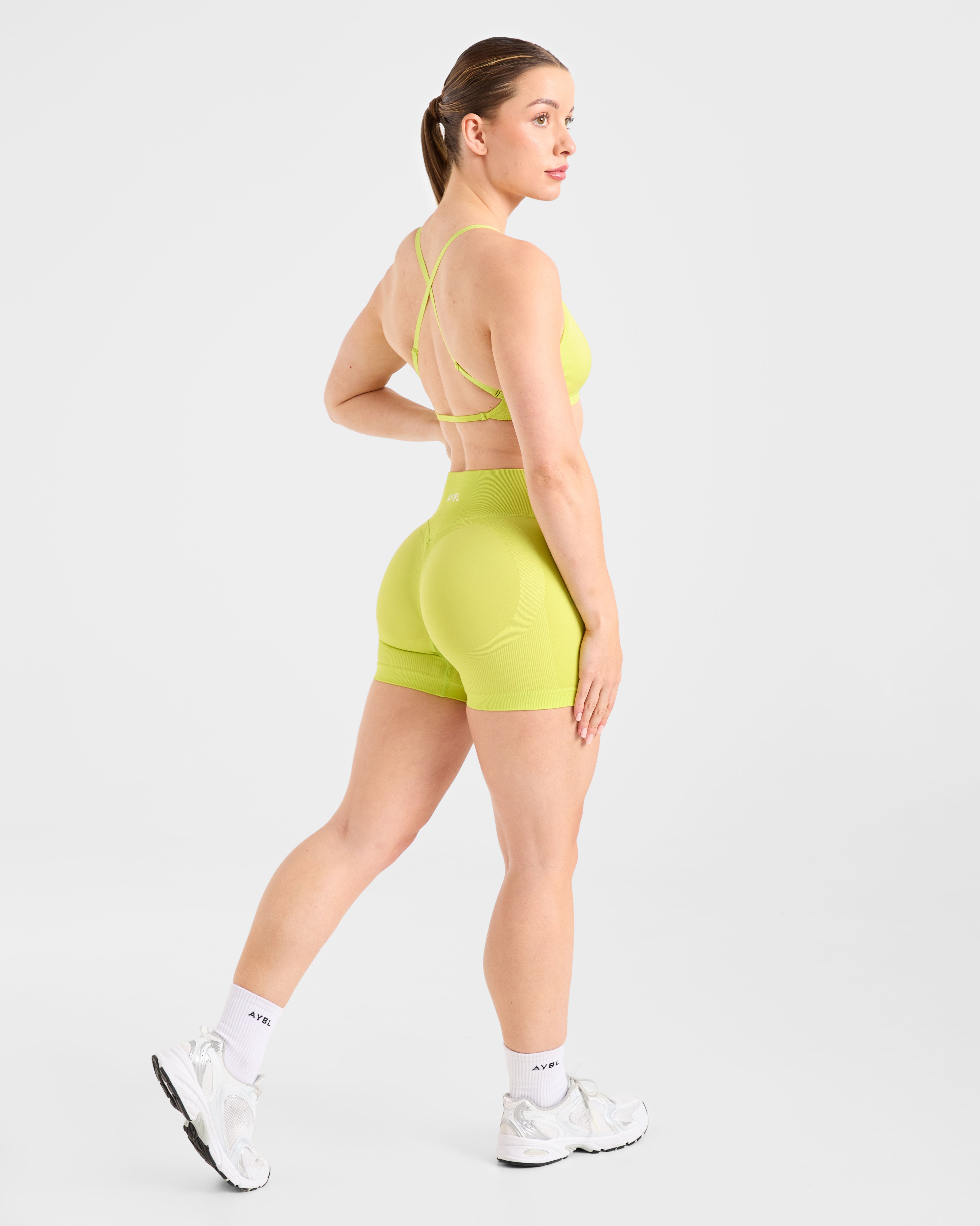 Adapt Seamless Strappy Sports Bra - Lime Grün